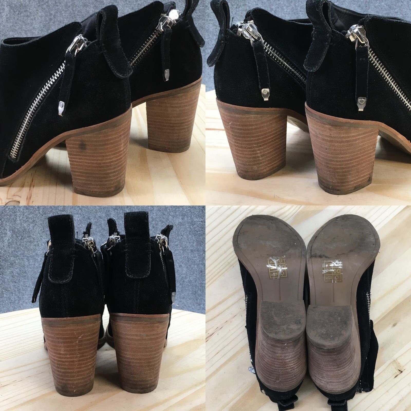 Dolce Vita Dolce Vita Boots Womens 9 Ankle Booties Block Heels Casual Black Leather Zipper Shoes Size US 9 / IT 39 - 8 Thumbnail