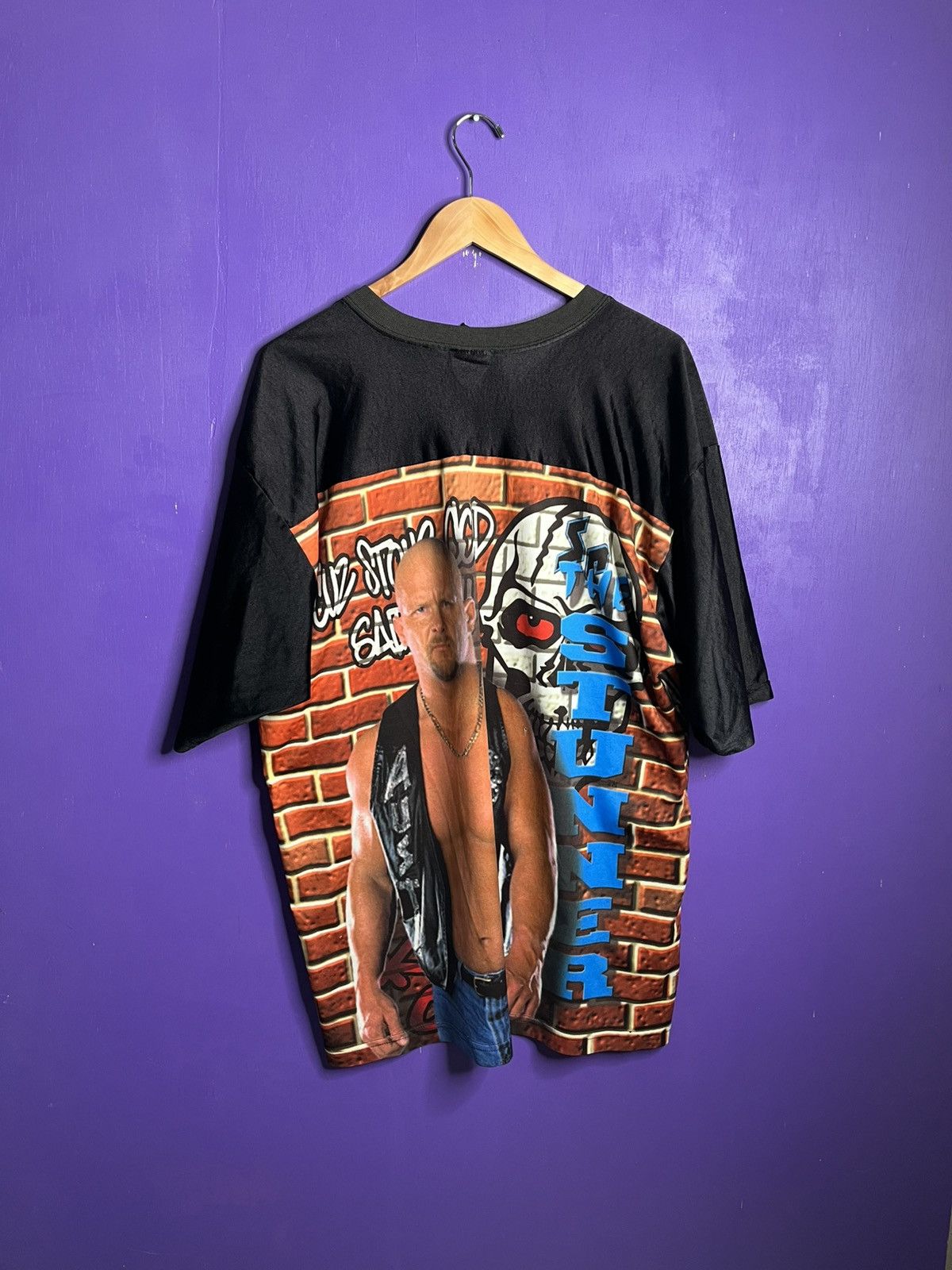 Vintage × WWF Vintage 1999 WWF Stone cold brick wall Jersey Size US XL / EU 56 / 4 - 2 Thumbnail