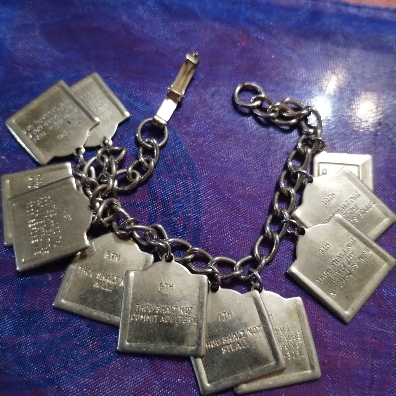 Vintage Beautiful mid Century vintage 1950s ten commandment bracelet Size ONE SIZE - 1 Preview
