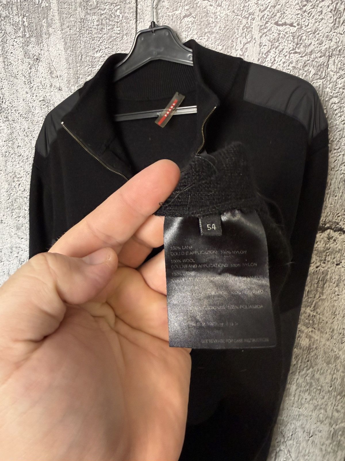 Prada Vintage Prada Sport Black Wool & Nylon Sweater Zip Pullover Size US L / EU 52-54 / 3 - 21 Thumbnail