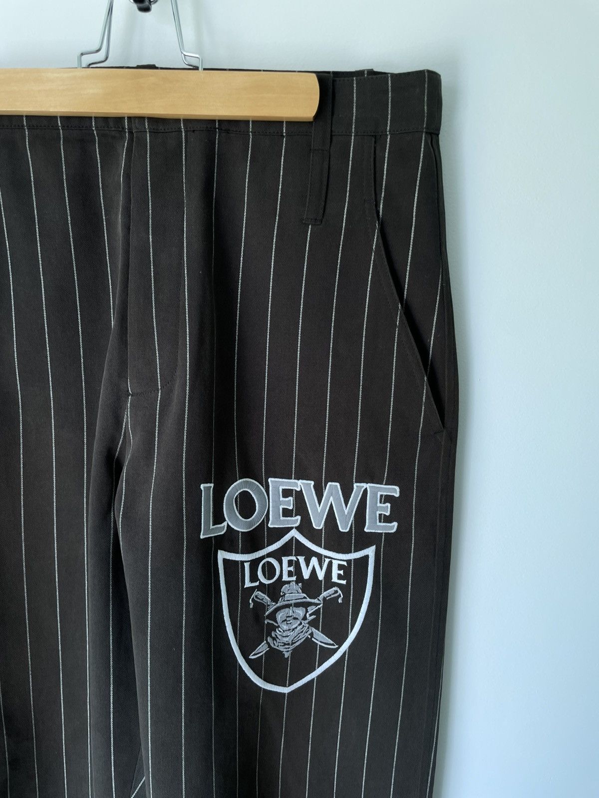 Loewe Loewe "Raiders" Embroidered Pinstripe Virgil Pant Size US 34 / EU 50 - 2 Thumbnail