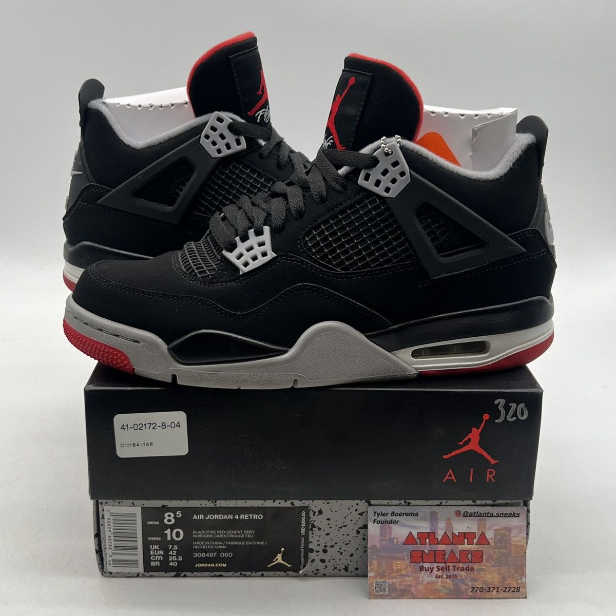 Jordan Brand Air Jordan 4 Bred Size US 8.5 / EU 41-42 - 1 Thumbnail