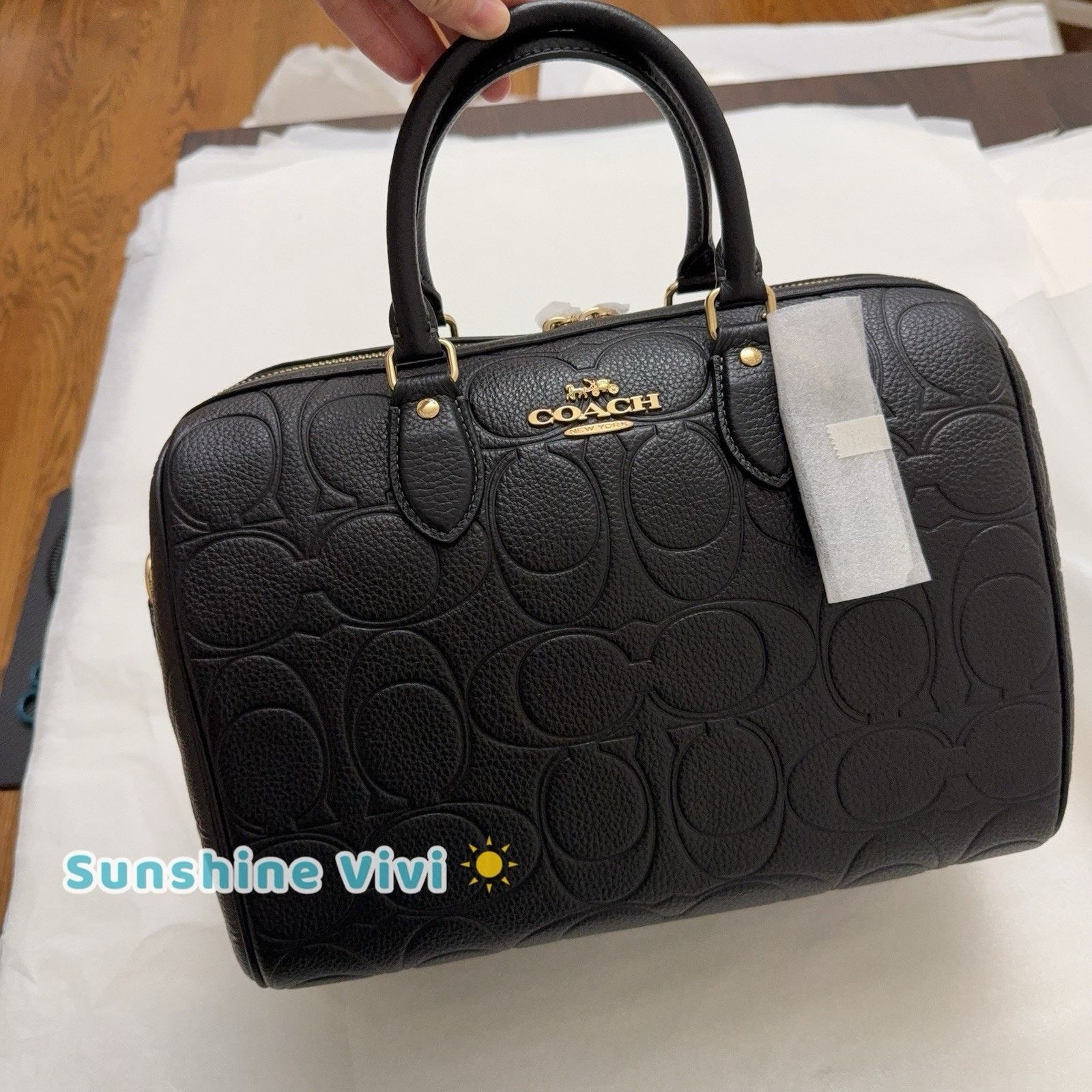 Coach NWT Coach Rowan Large Satchel Bag Leather CEW02 BLACK Gold Size ONE SIZE - 1 Thumbnail