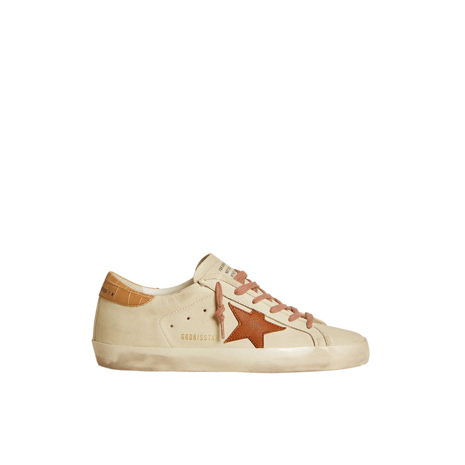 GOLDEN GOOSE Super-Star Women's Talc Embossed Leather Sneake