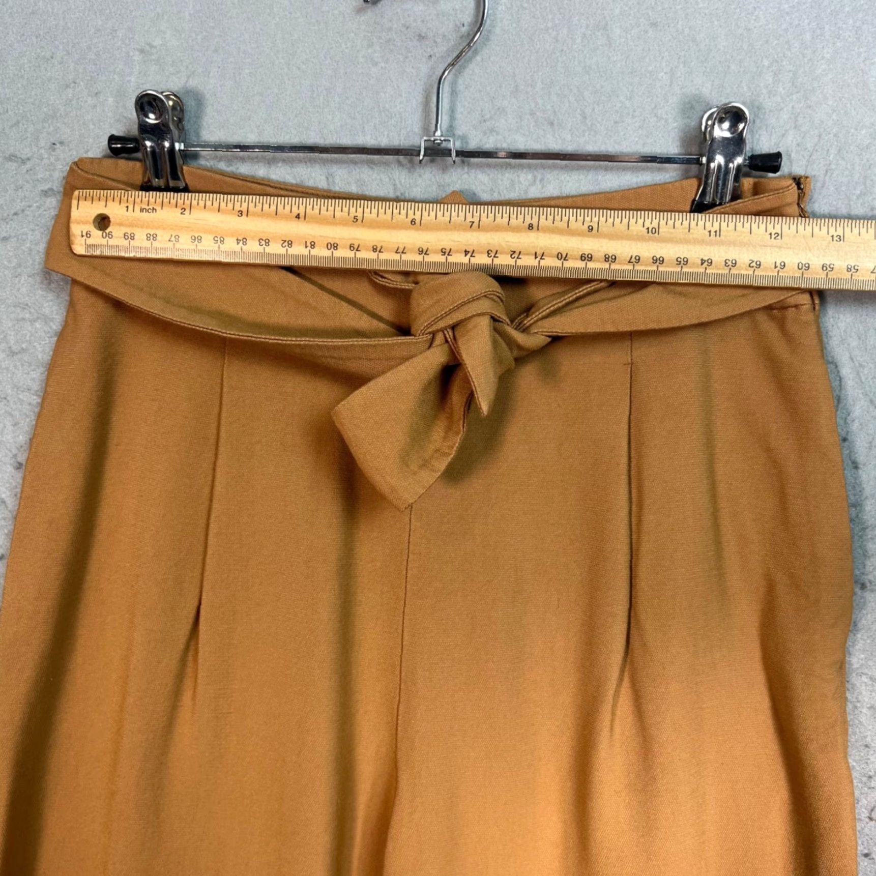 Vintage Leith Womens Pants Size XXS Tan High-Waist Tie Front Size 24" / US 00 / IT 34 - 5 Thumbnail