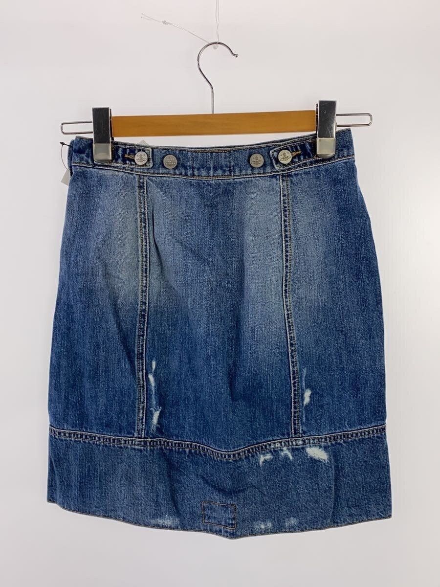 Vivienne Westwood Distressed Panel Denim Skirt Size 25" / US 0 / IT 36 - 2 Thumbnail