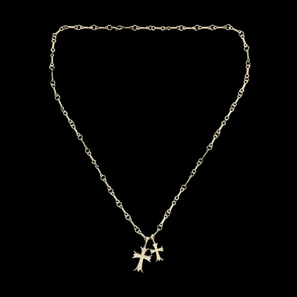 Jewelry Double Cross Necklace Punk Gothic Size ONE SIZE - 3 Thumbnail