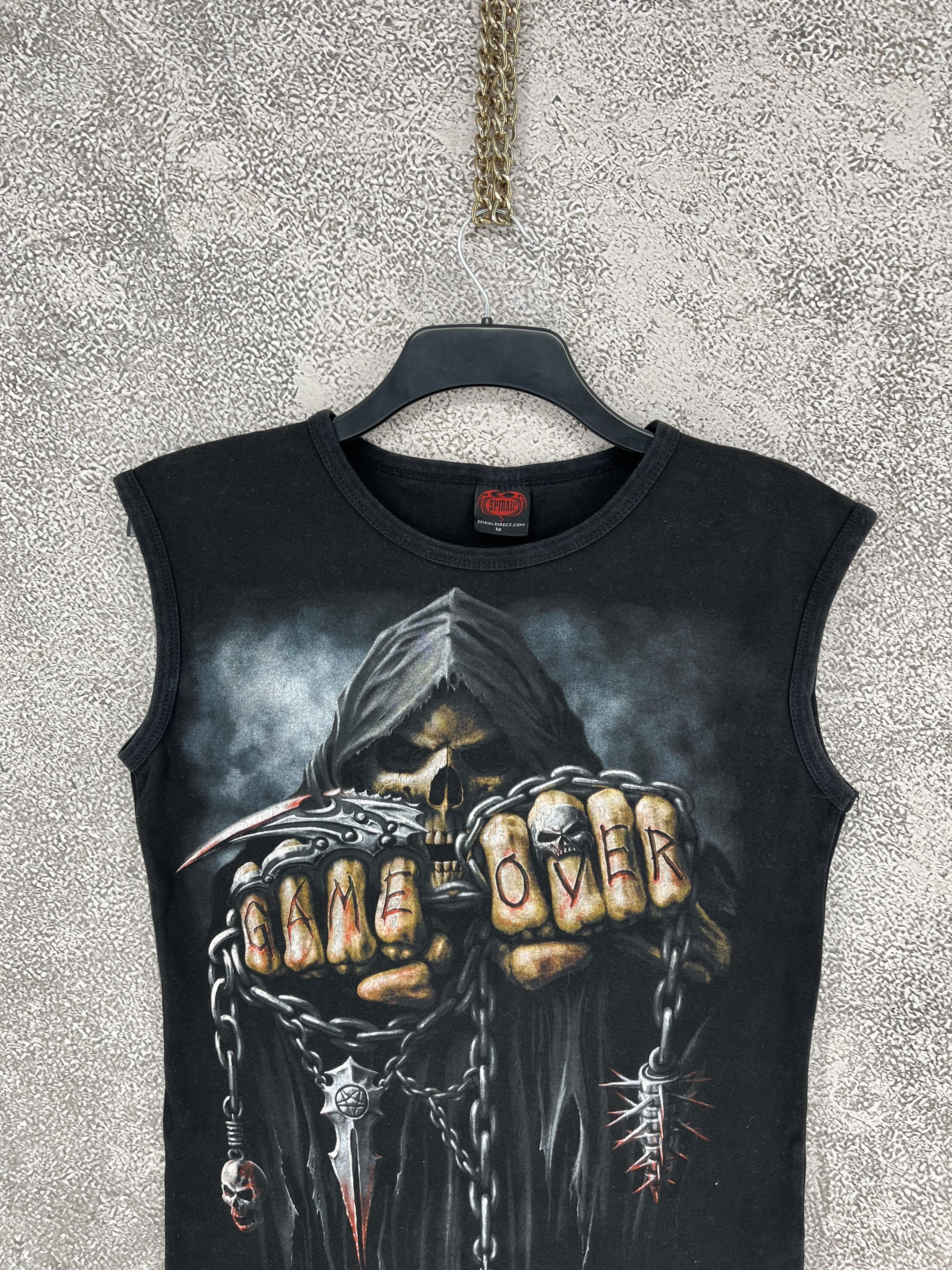 Band Tees Spiral T Shirt Gothic Dark Black Unisex GAME OVER Size US M / EU 48-50 / 2 - 6 Thumbnail