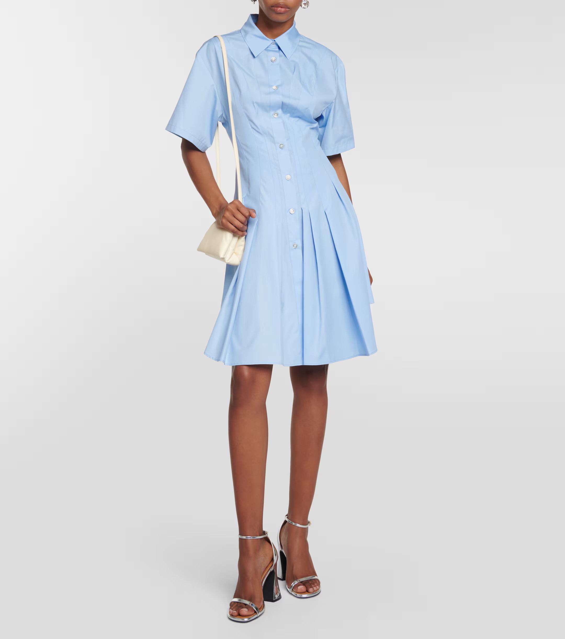 Marni o1w1db10824 Cotton Shirt Dress in Blue Size S / US 4 / IT 40 - 2 Thumbnail