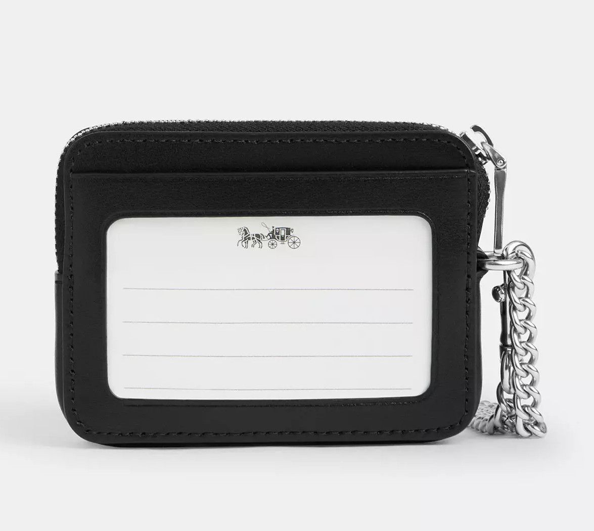 Coach Zip Card Case With Heart Bolt Print CW453 Size ONE SIZE - 4 Thumbnail