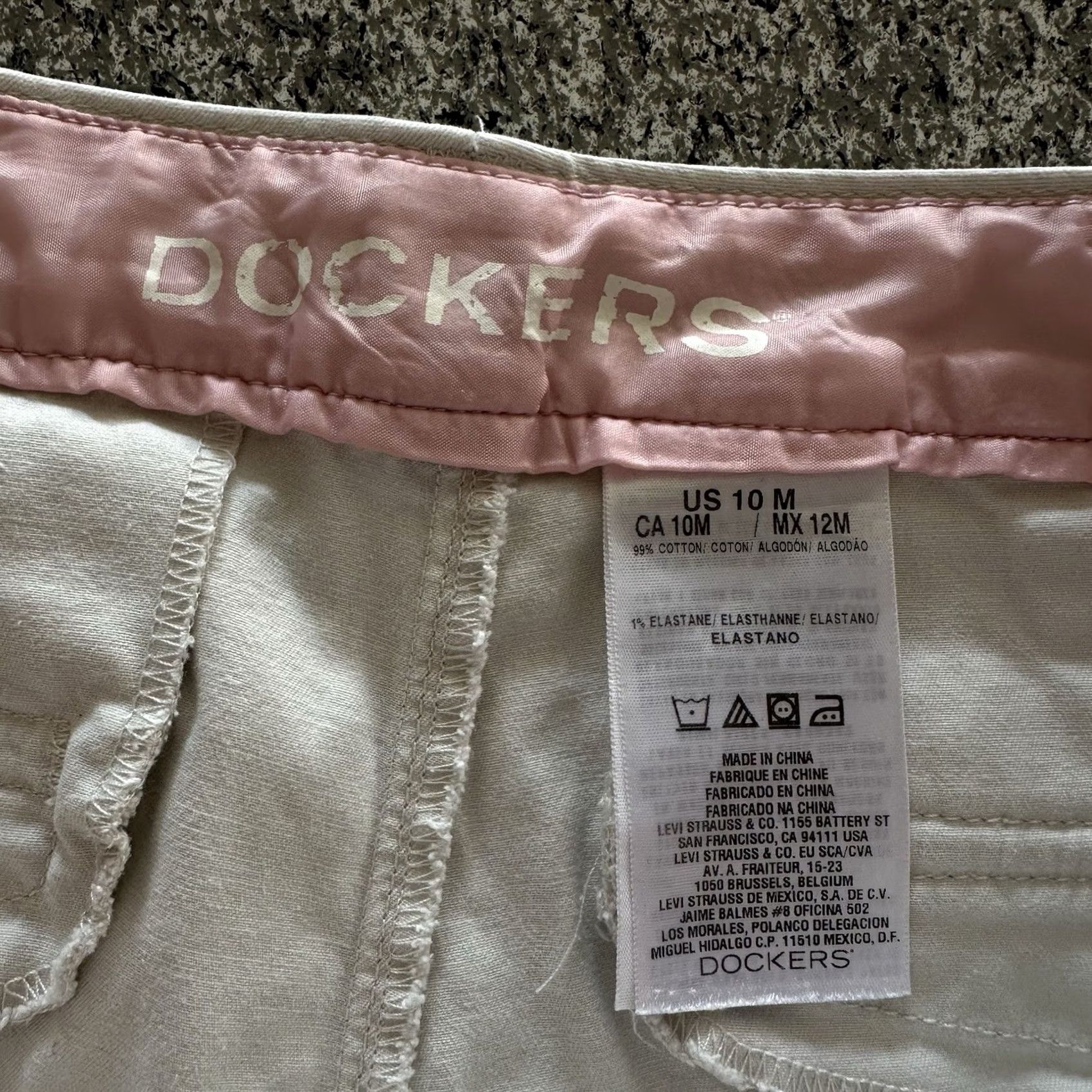 Dockers DOCKERS Pants Womens 10 32x31 Mid Rise Straight Khaki Ivory Khaki Stretch 99% Cotton 1% Elastane Size 24" / US 00 / IT 34 - 4 Thumbnail