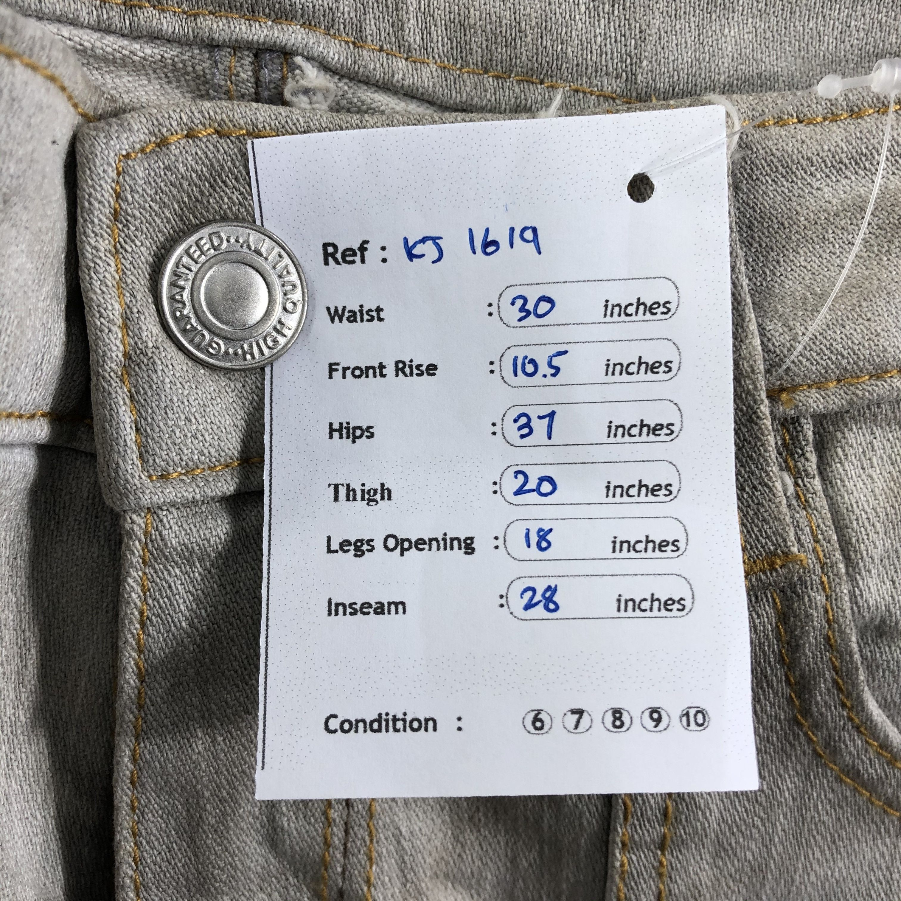 Japanese Brand Japanese Bush Pants Jeans Faded Gray Denim KJ1619 Size US 27 - 8 Thumbnail
