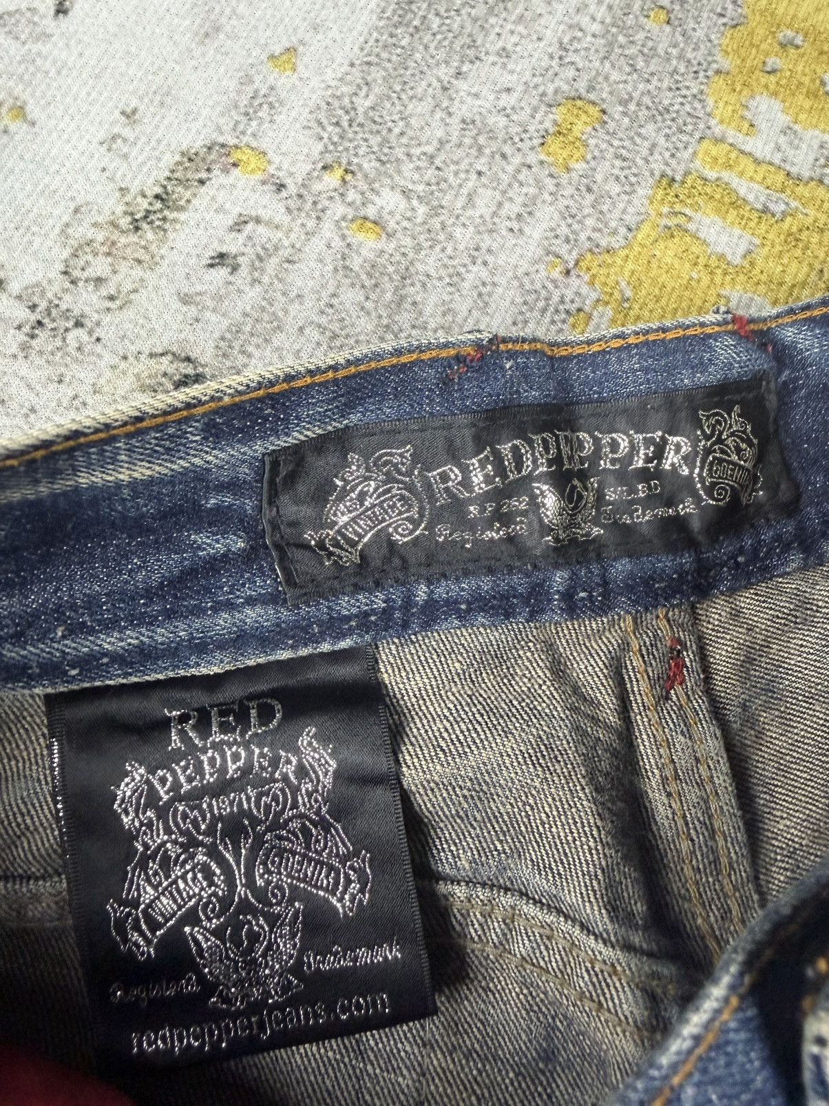 BUFFALO BOBS Flare Red Pepper Insane Mudwash Jeans Size US 30 / EU 46 - 13 Thumbnail