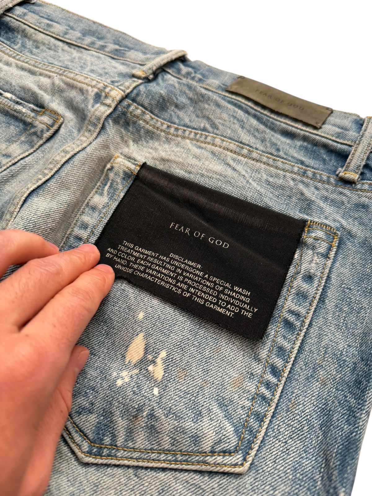 Fear of God Fifth Collection Painted Denim Blue Size US 30 / EU 46 - 11 Thumbnail