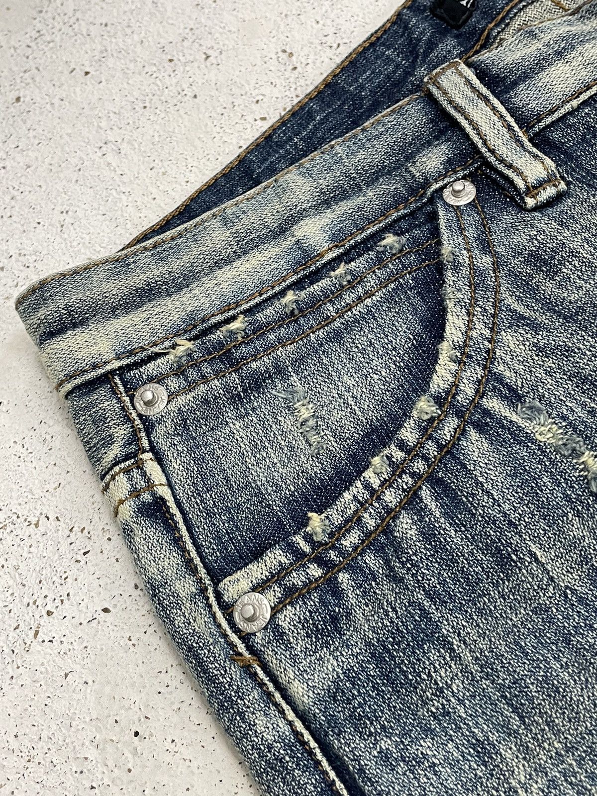 If Six Was Nine × Japanese Brand Still Mud Light Wash High Rise Flare Distressed Style Pants Size US 30 / EU 46 - 12 Thumbnail