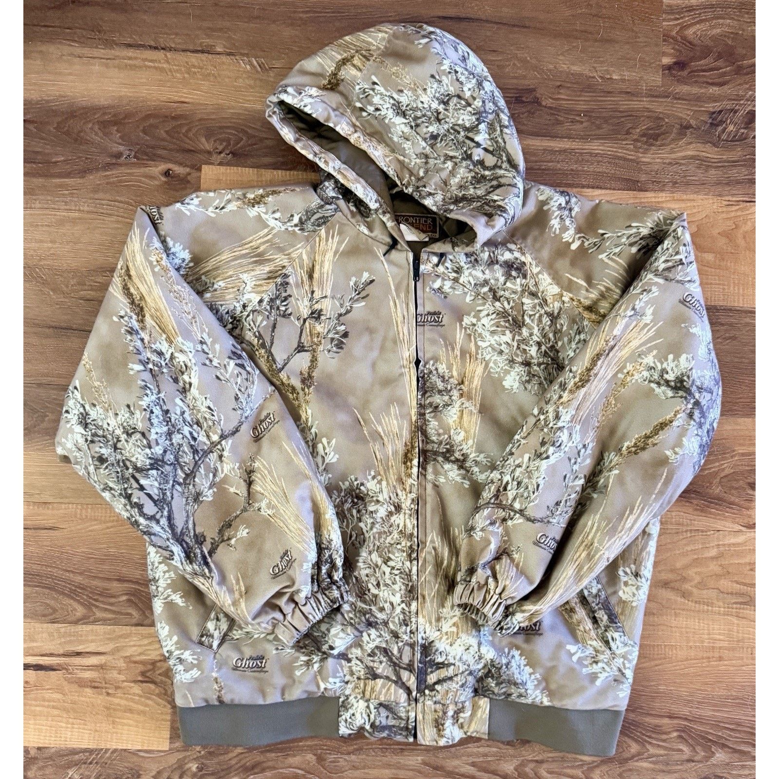 Vintage Ghost Prairie Camo Bomber Jacket Quilt Insulated