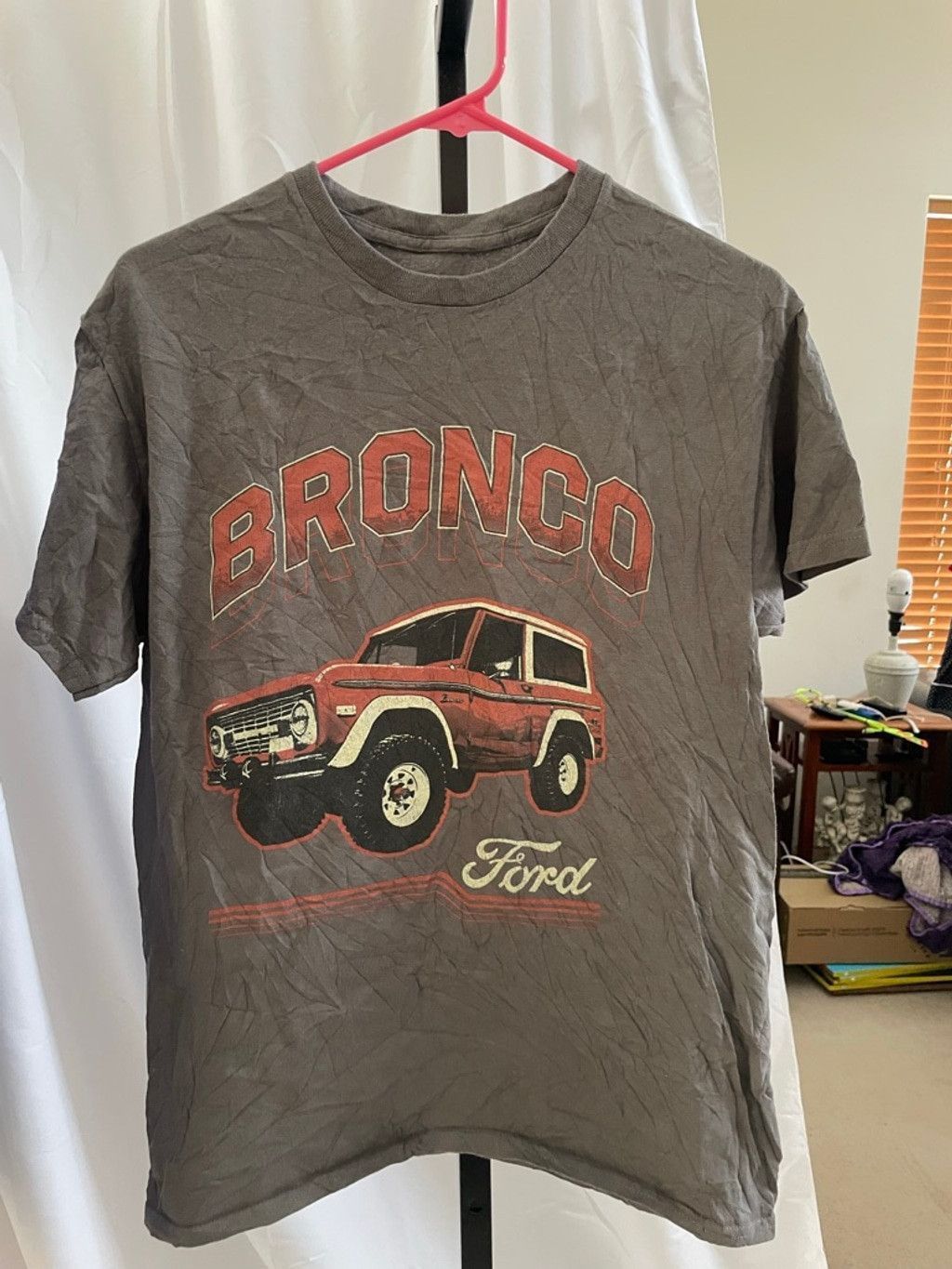 Ford Men's Ford Bronco Short Sleeve Tee - Medium - Gray/Red Size US M / EU 48-50 / 2 - 2 Thumbnail