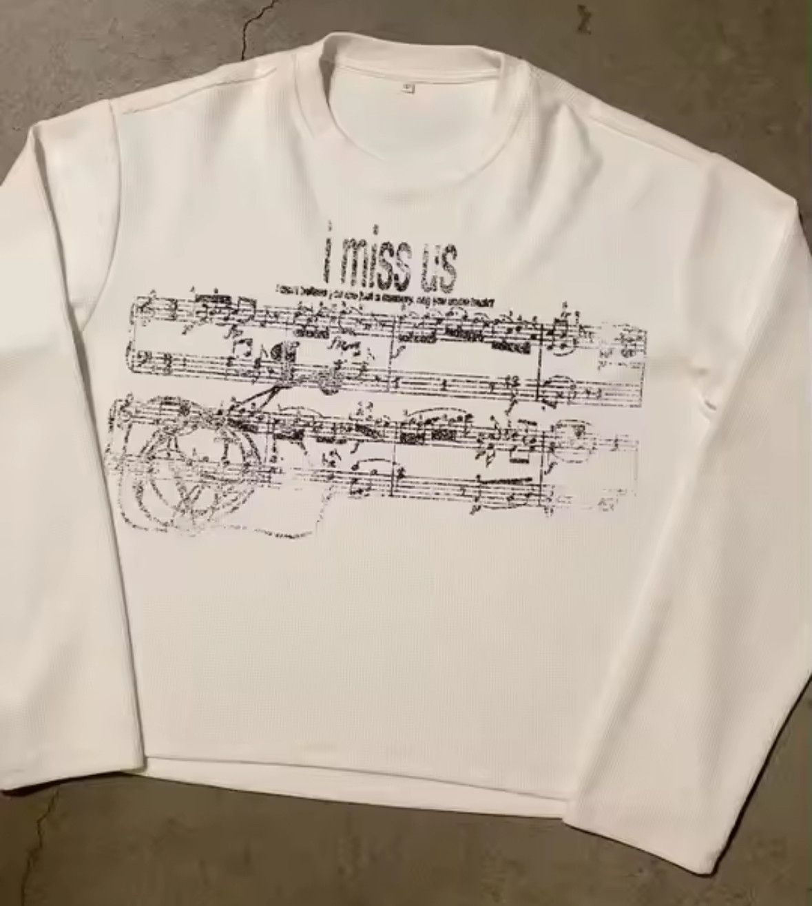 Other Y2K Retro Memories I Miss Us Music Notes Long Sleeve T-shirt Size US L / EU 52-54 / 3 - 2 Thumbnail