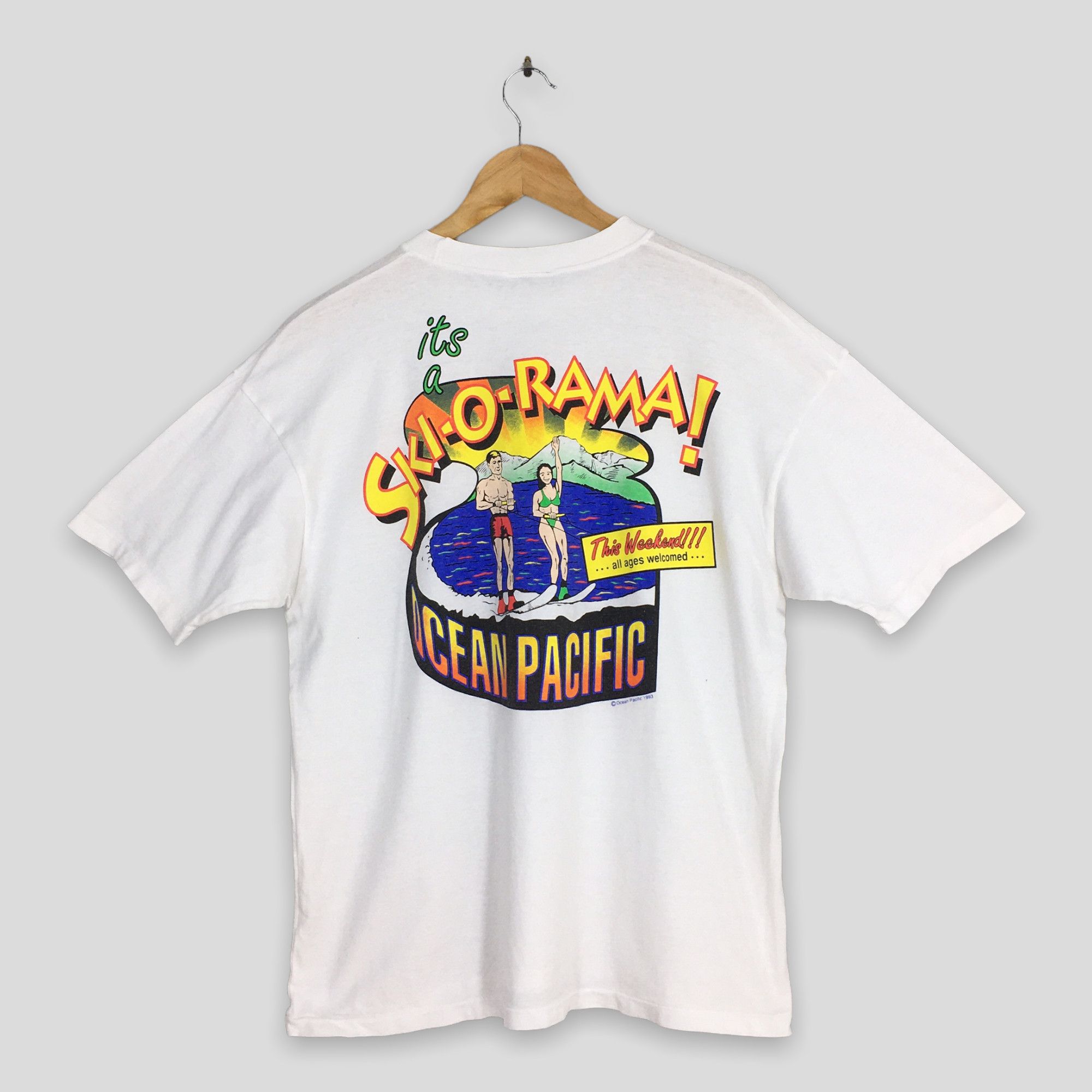Body Glove × Ocean Pacific × Vintage Vintage 90's Ocean Pacific Surfer White T shirt Medium Size US M / EU 48-50 / 2 - 1 Thumbnail