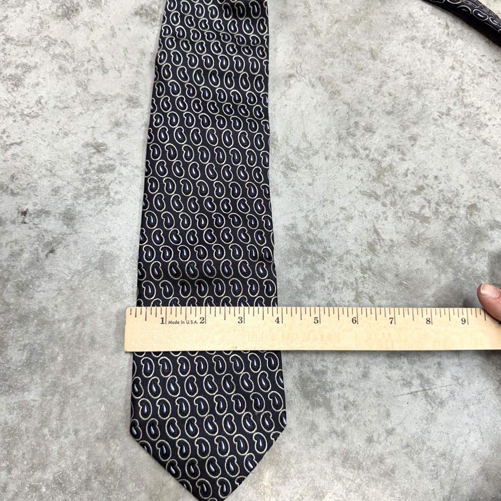 Ermenegildo Zegna Ermenegildo Zegna Tie Mens One Size Navy Blue 100% Silk Paisley Necktie Size ONE SIZE - 5 Thumbnail