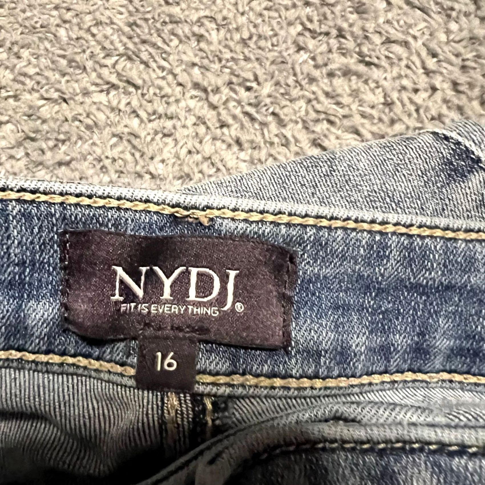 NYDJ NYDJ Relaxed Flare Cropped Jeans Womens 16 High Rise Wide Leg Pants Blue 16 Regular Flared Women Size 38" / US 16 / IT 52 - 5 Thumbnail