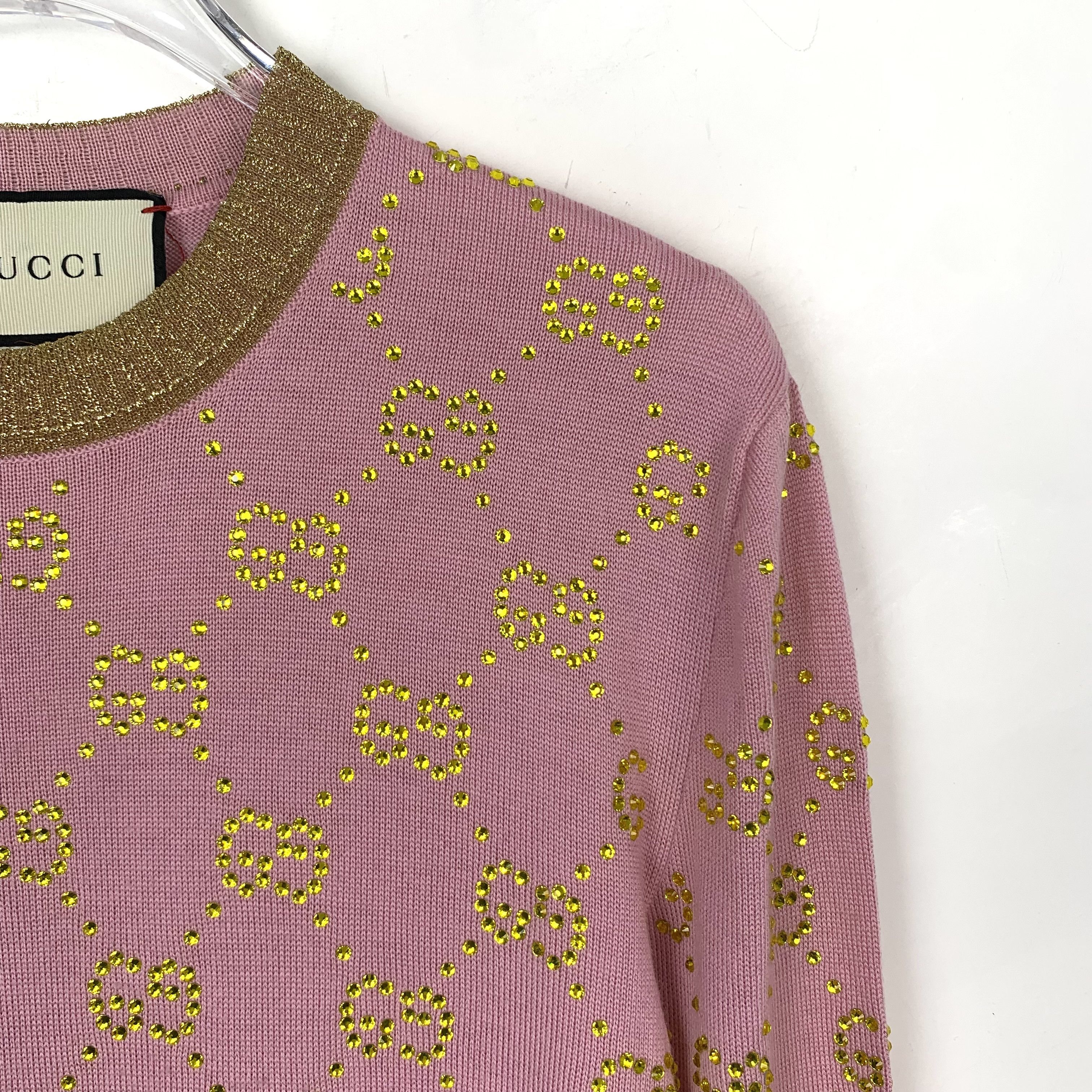 Gucci Gucci Sweater – Pink GG Monogram Wool Knit (Size XS) Size XS / US 0-2 / IT 36-38 - 7 Thumbnail