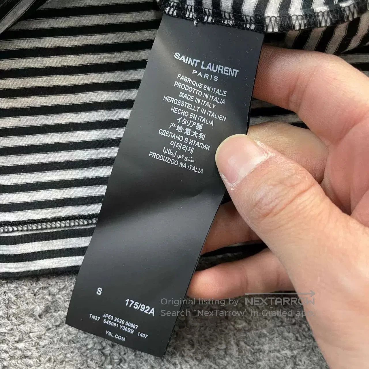 Saint Laurent Paris Saint Laurent Striped Polo Shirt Size XS. Size US S / EU 44-46 / 1 - 6 Thumbnail