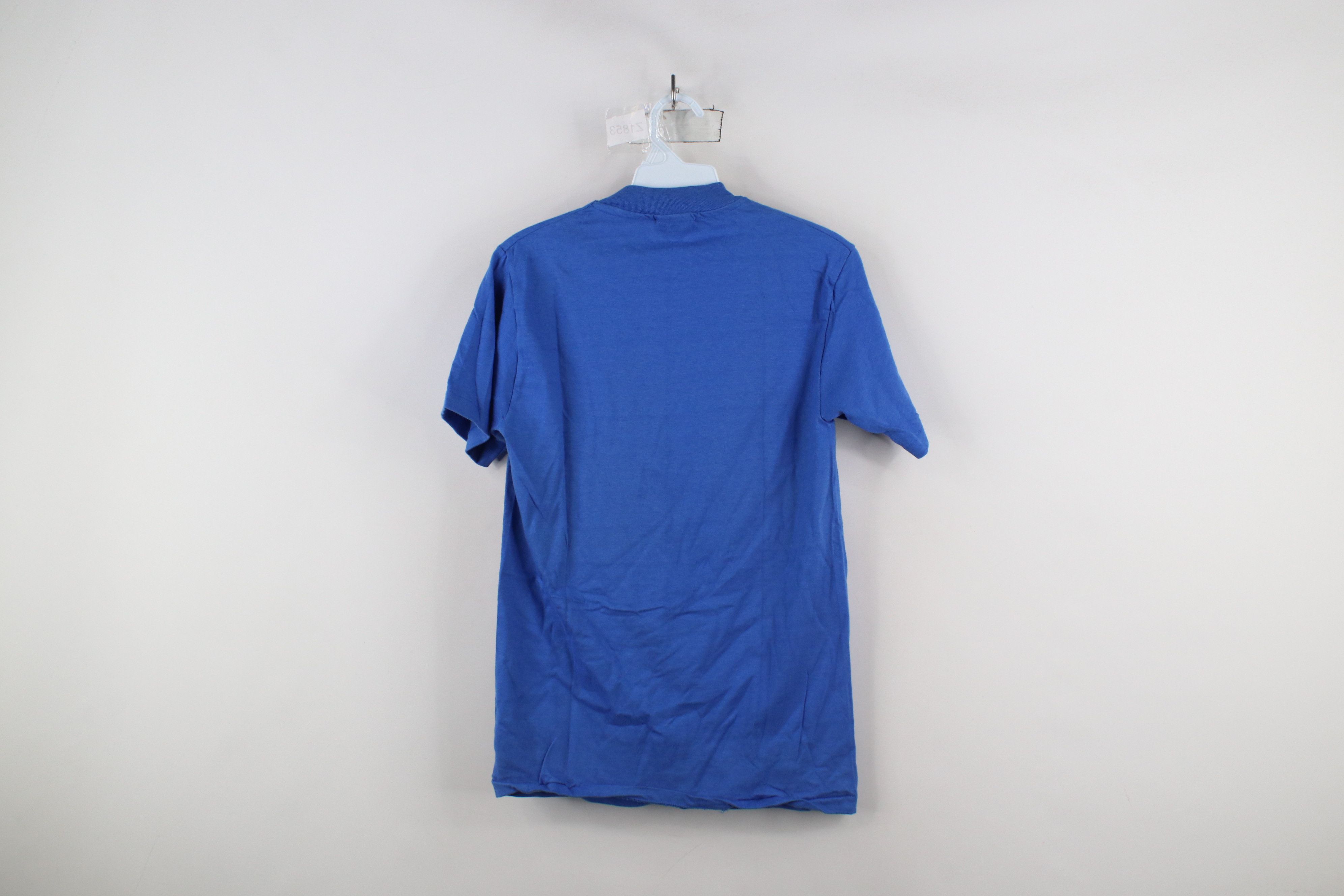Hanes × Vintage Vintage 80s 90s Hanes Beefy Blank Cotton T-Shirt Blue USA Size US S / EU 44-46 / 1 - 11 Thumbnail