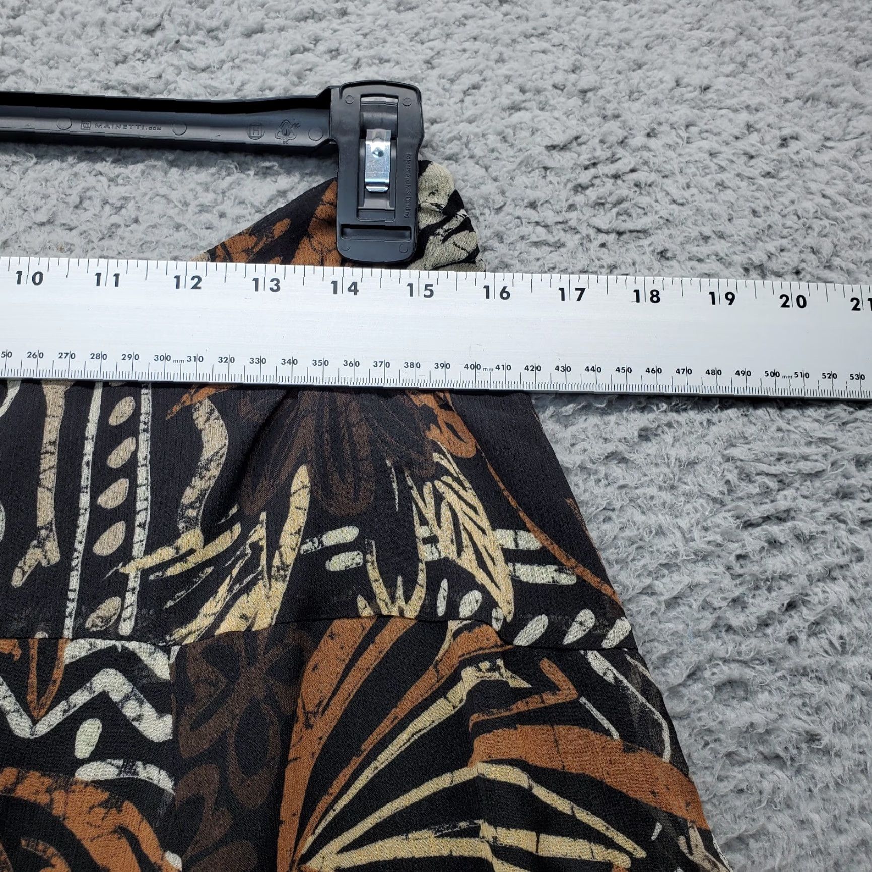 Vintage East 5th Skirt Women’s 12 Multi Palm Trees Print Flare Midi Lined Stretch Casual Linen? Size 34" / US 12 / IT 48 - 4 Thumbnail