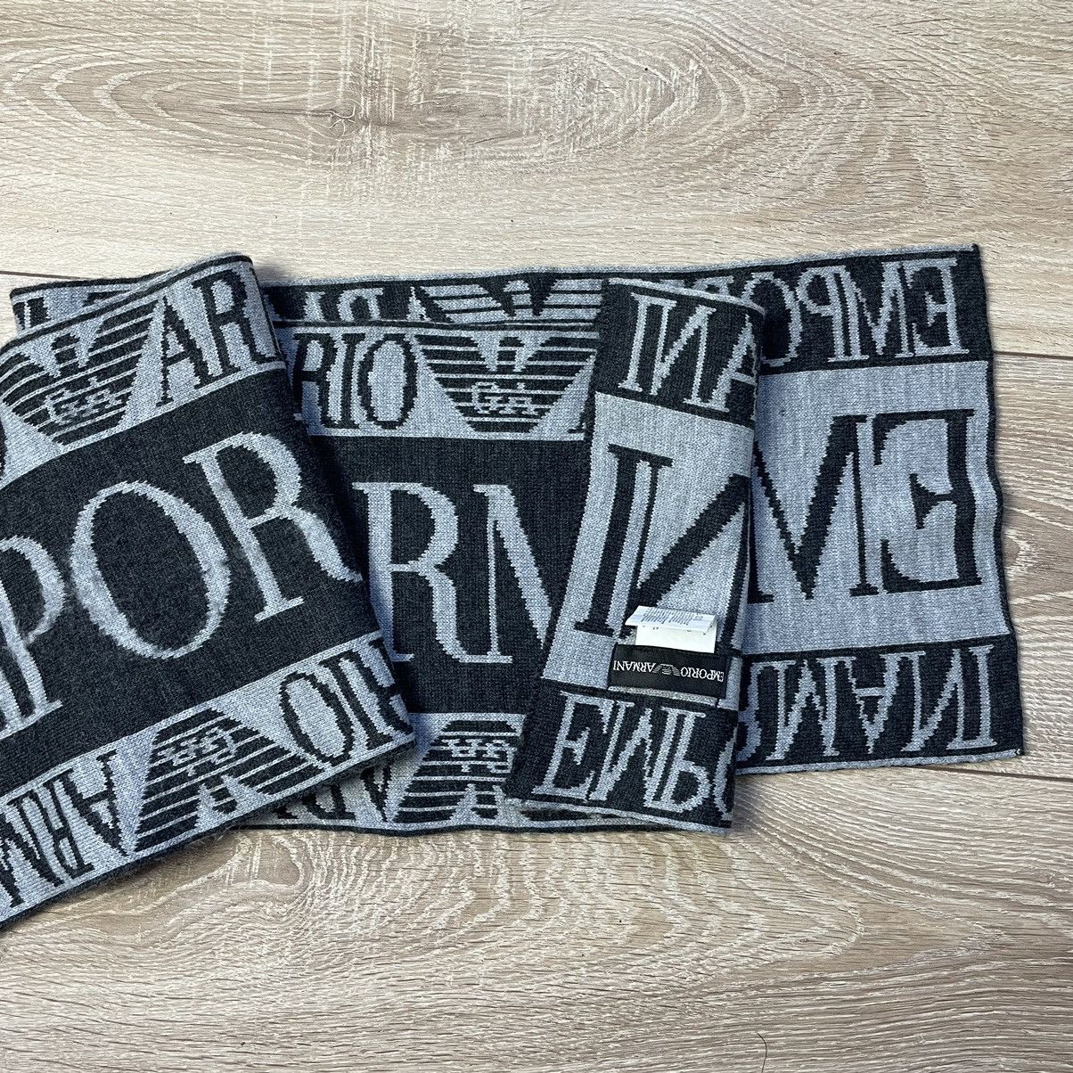 Emporio Armani Emporio Armani multi logo vintage scarf Size 34 - 2 Thumbnail