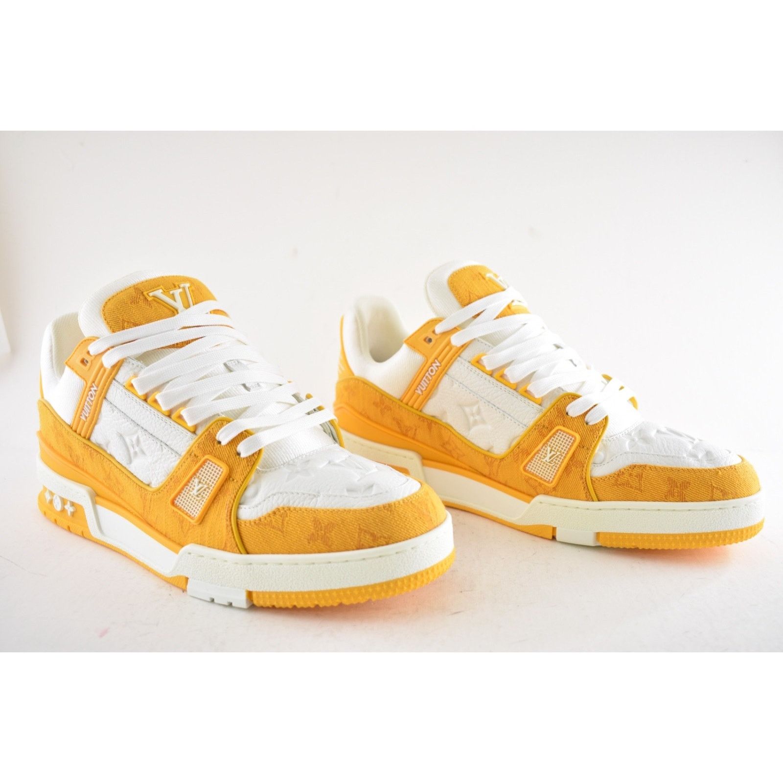 Louis Vuitton Louis Vuitton Yellow Denim White Empreinte Low Top Trainer Size US 9 / EU 42 - 5 Thumbnail