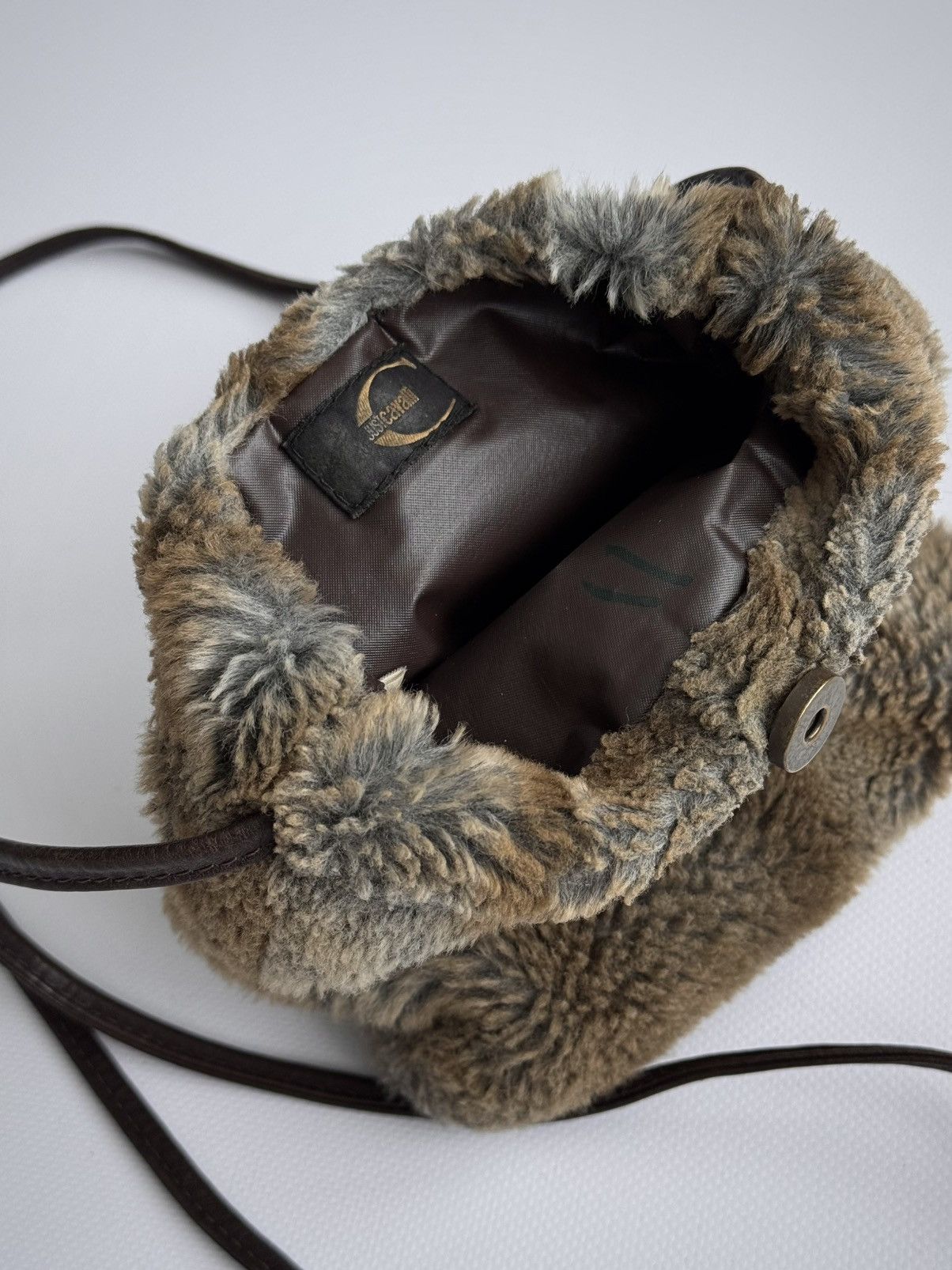 Just Cavalli 2000s Vintage Y2K Just Cavalli Faux Fur Shoulder Bag Size ONE SIZE - 5 Thumbnail