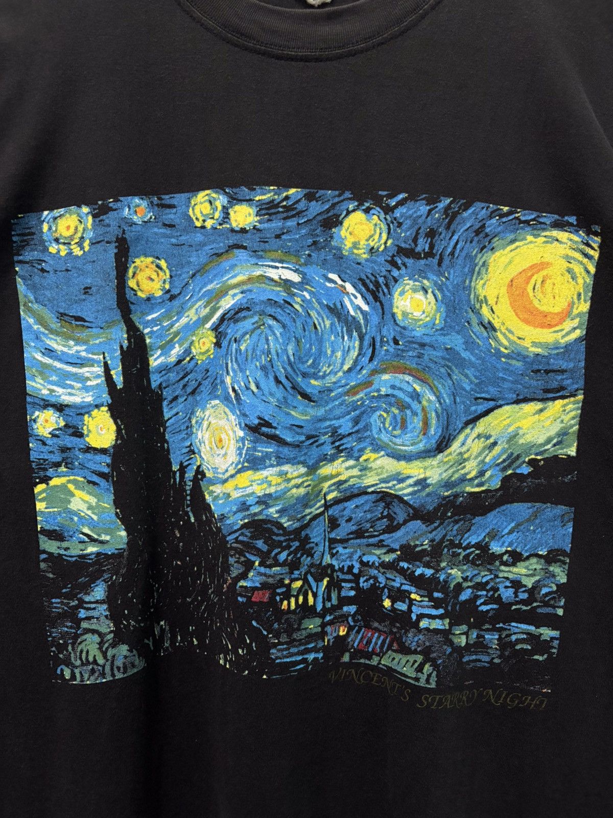 Vintage Rare ! Vintage 90's Van Gogh - The Starry Night L/S T-Shirt Size US M / EU 48-50 / 2 - 4 Thumbnail