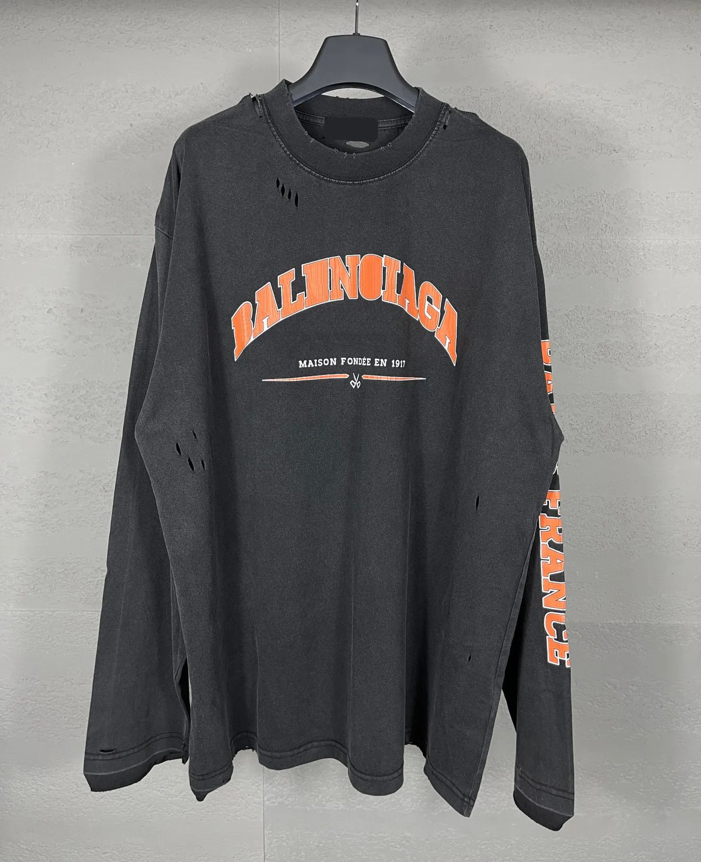 o1s1wg110624 Med Molleton Regular Crewneck in Black