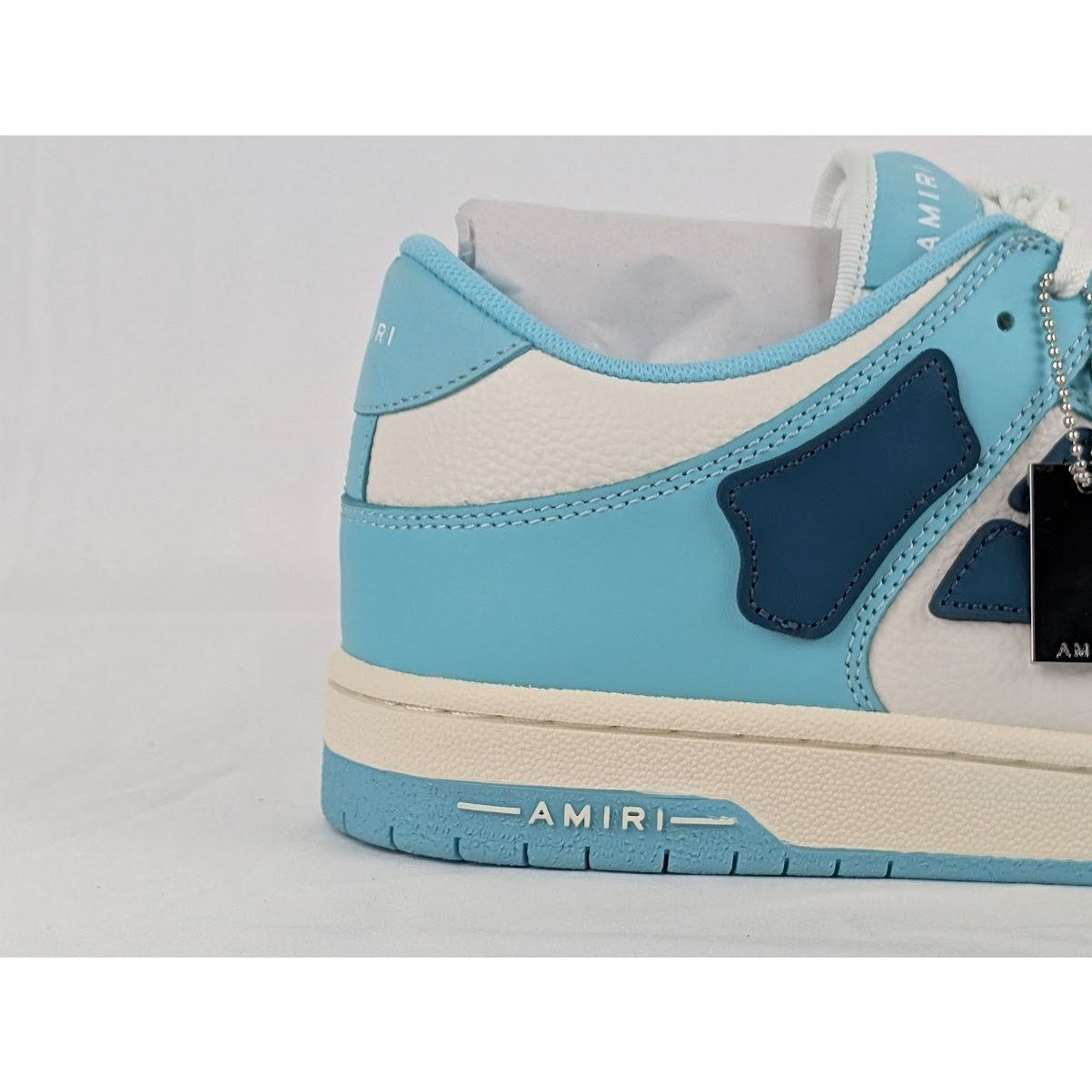 Amiri o1rshd1 Q:2 / Skel Top Low Sneakers in Slate Blue Size US 12 / EU 45 - 2 Thumbnail