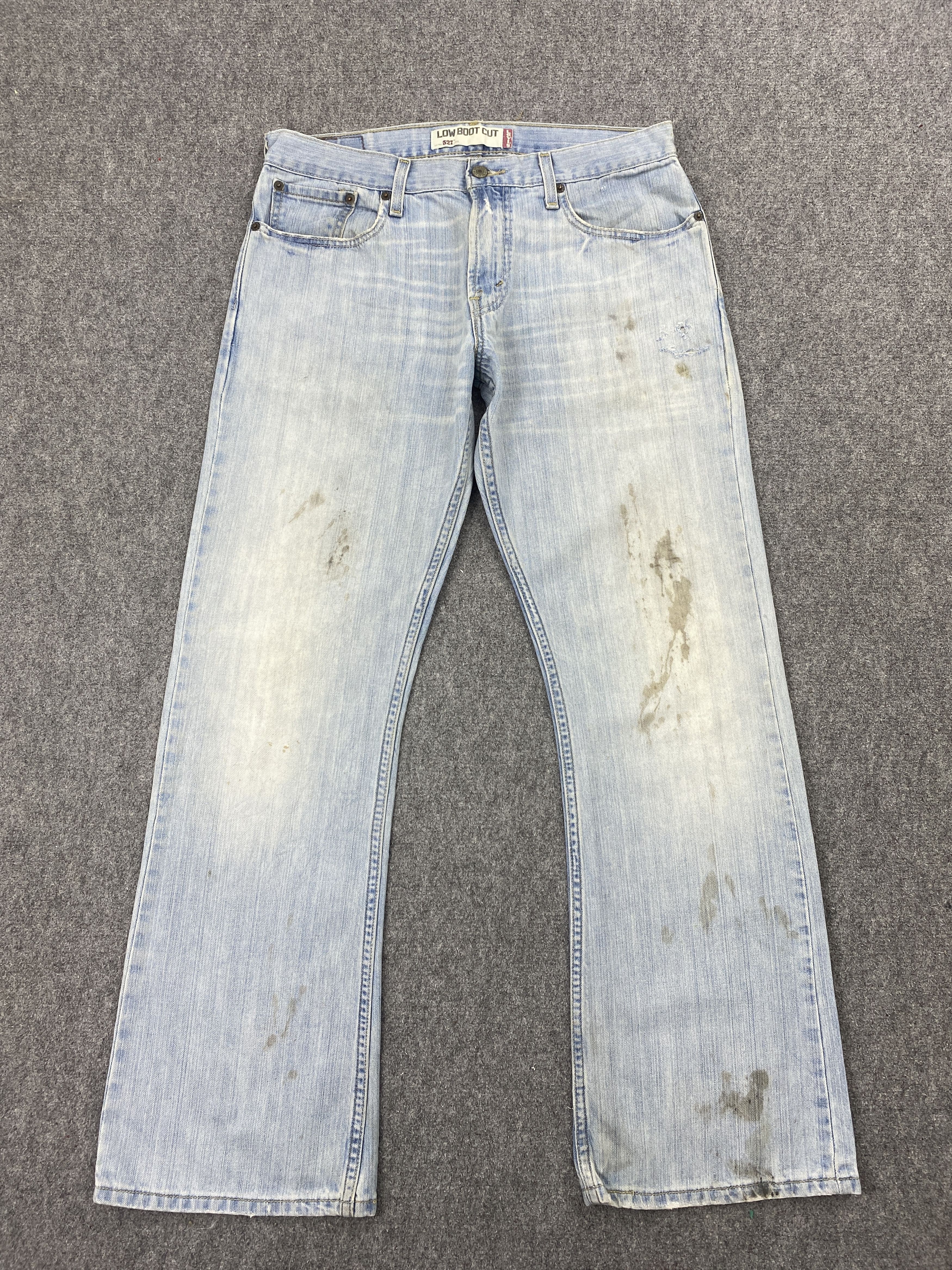 image of Levis x Vintage Dirty Vintage Levi's 527 Light Washed Bootcut Jeans in Blue Denim, Men's (Size 32)