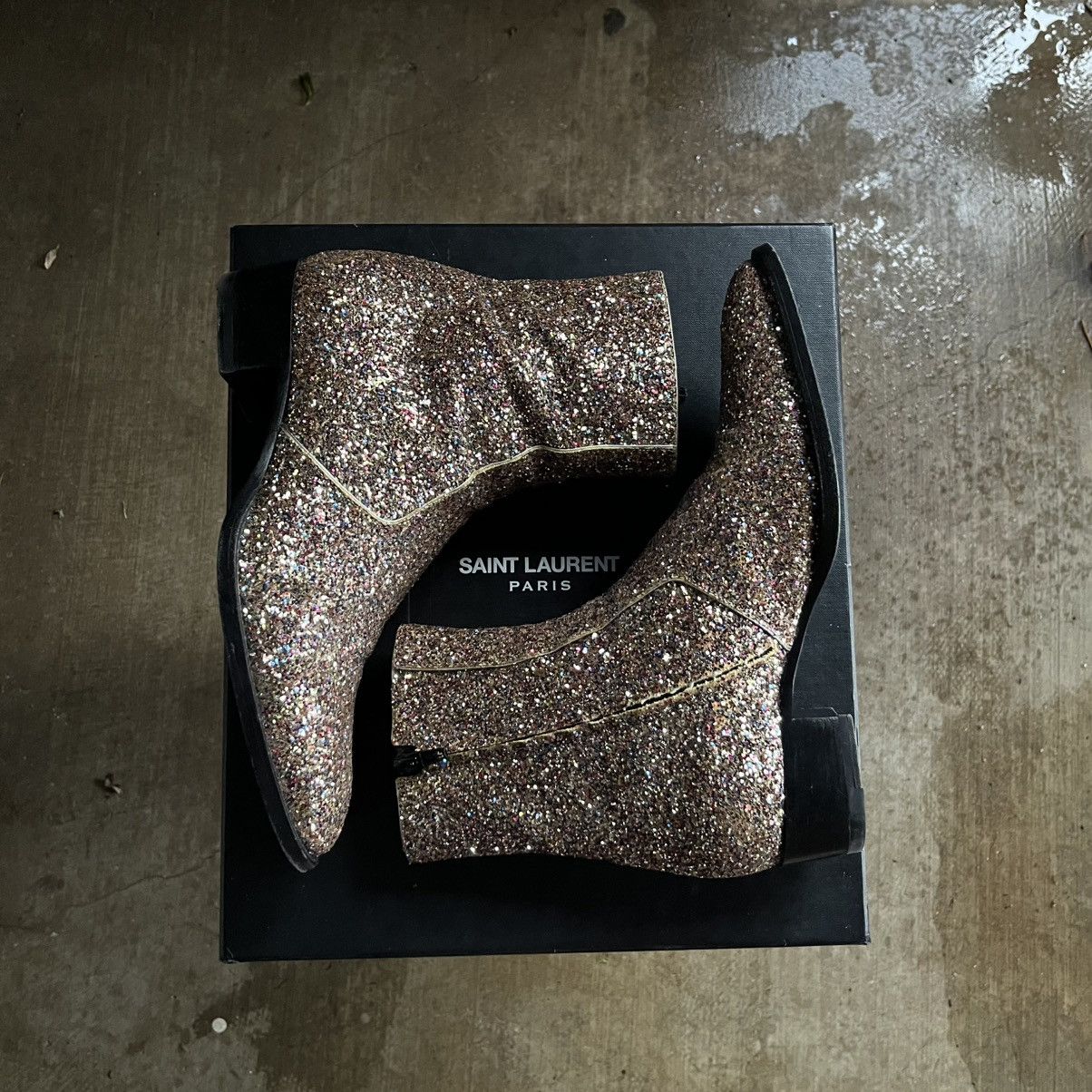 Saint Laurent Spring/Summer 2016 Glitter Hedi Slimane Boots