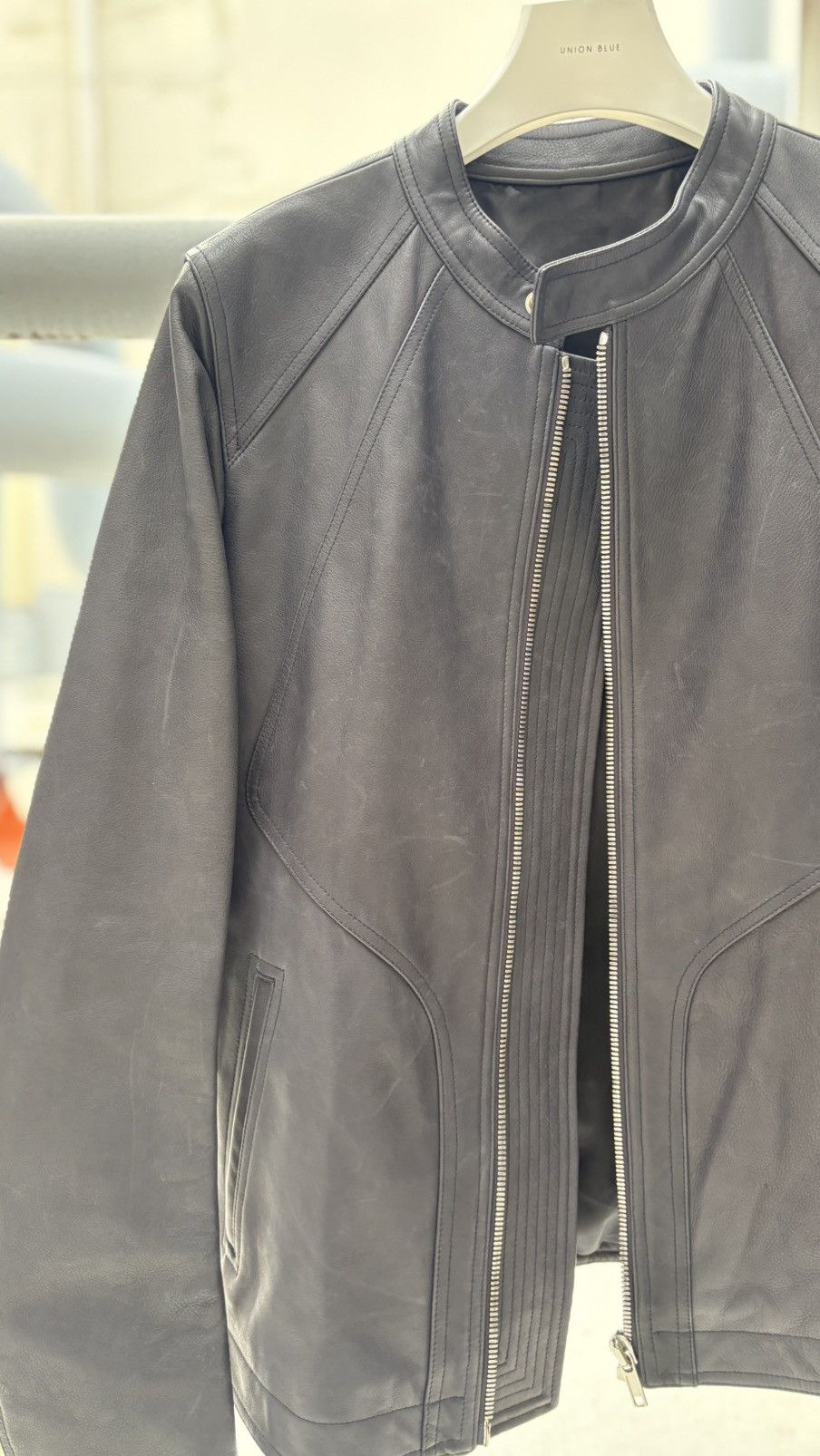 Rick Owens 19SS RICK OWENS INTARSIA LEATHER JACKET Size US L / EU 52-54 / 3 - 4 Thumbnail