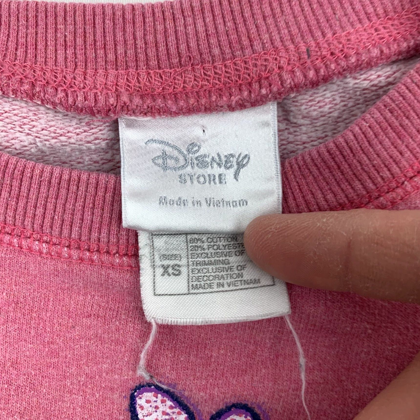 Disney Minnie Mouse Sweatshirt Disney All Over Print Womens XS Pink Crewneck Pullover Cartoon Size XS / US 0-2 / IT 36-38 - 3 Thumbnail