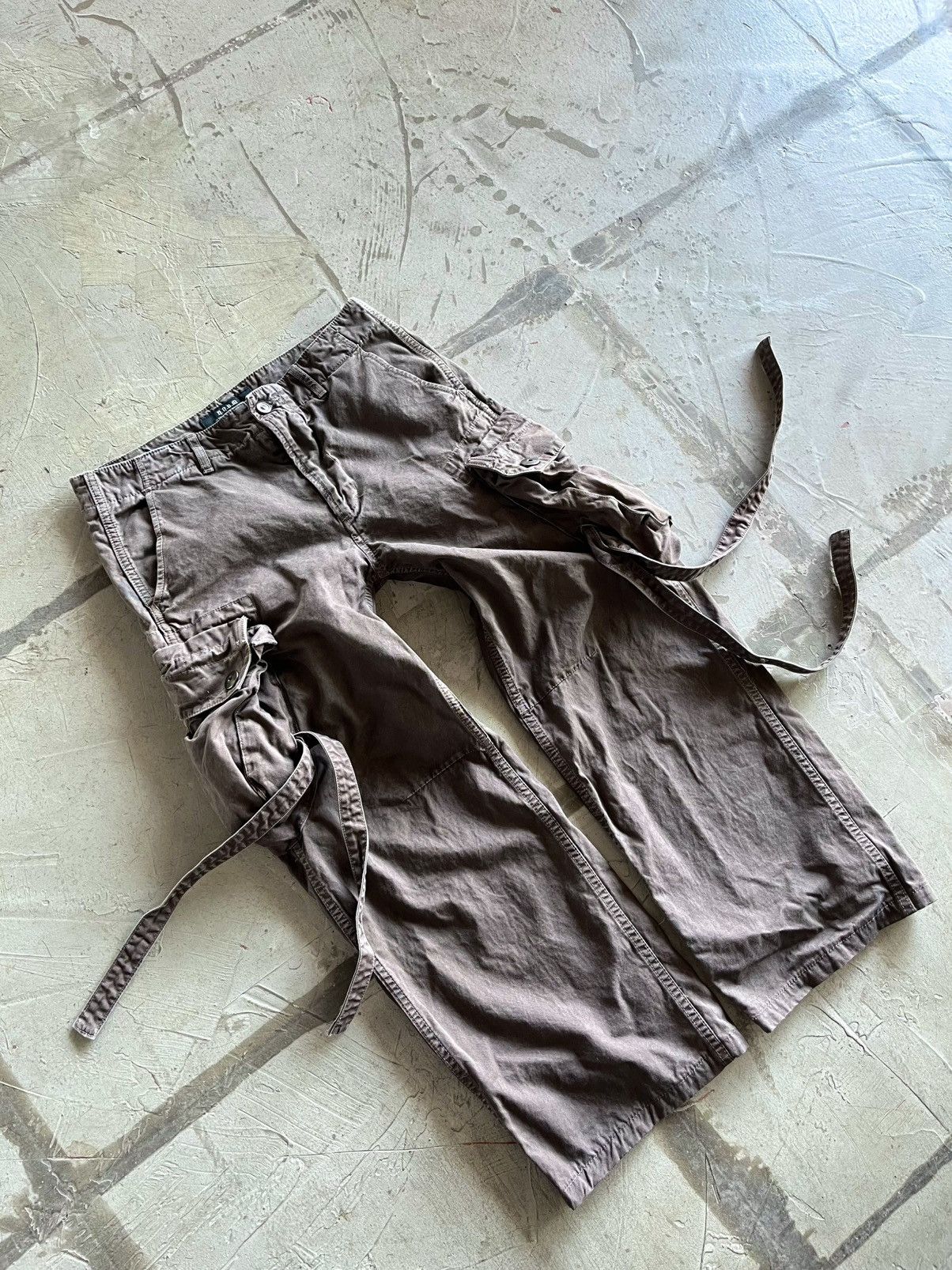 If Six Was Nine × Julius VTG Balenciaga Rick Owens Style Black Cargo Jeans 90s Y2K Size US 32 / EU 48 - 2 Thumbnail