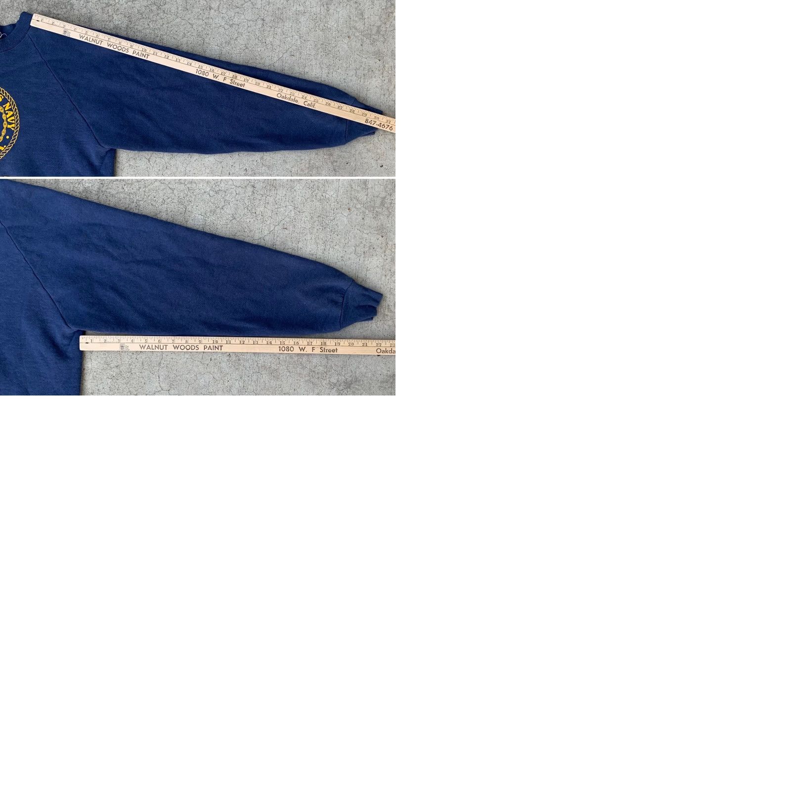 Fruit Of The Loom VINTAGE United States Navy Norfolk VA US Navy Atlantic Fleet sweatshirt XXL Men Blue Raglan Graphic Print Pullover Crew Neck Nylon/Poly Blend Size US XXL / EU 58 / 5 - 9 Thumbnail