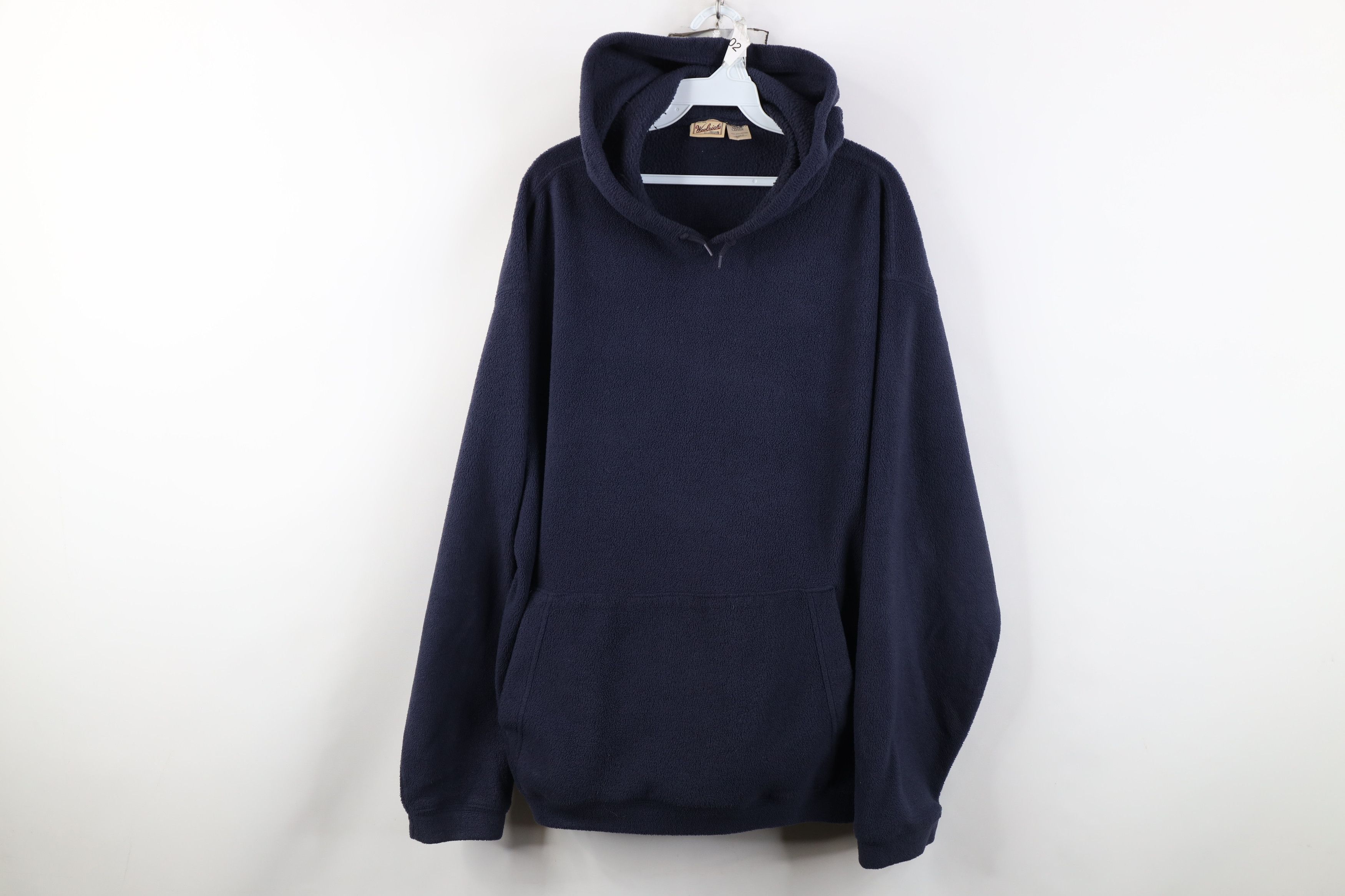 Woolrich Woolen Mills Vintage 90s Woolrich Blank Fleece Hoodie Sweatshirt Blue Size US L / EU 52-54 / 3 - 1 Thumbnail