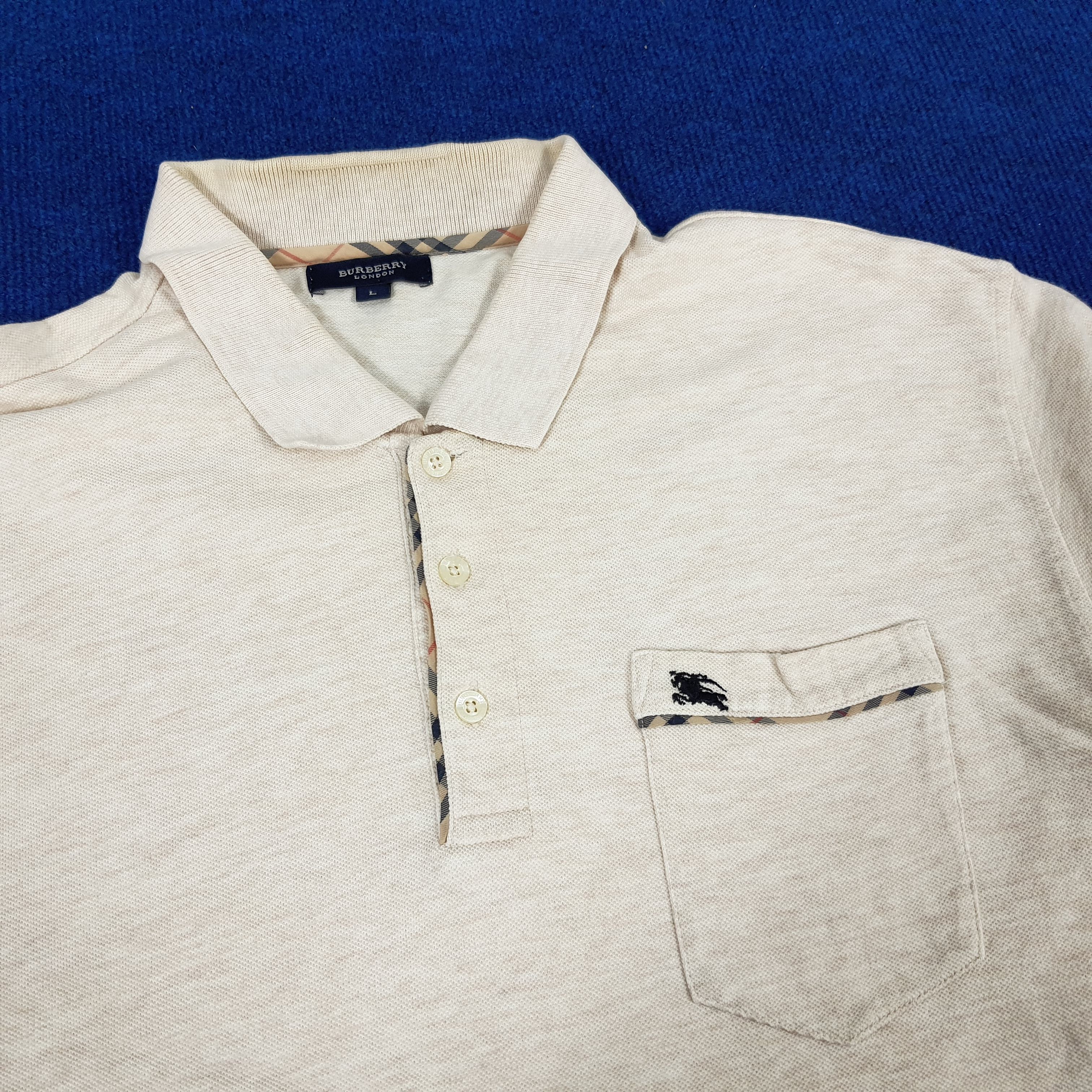 Burberry × Vintage Vintage Burberry London Long Sleeve Polo Shirt Size US L / EU 52-54 / 3 - 4 Thumbnail