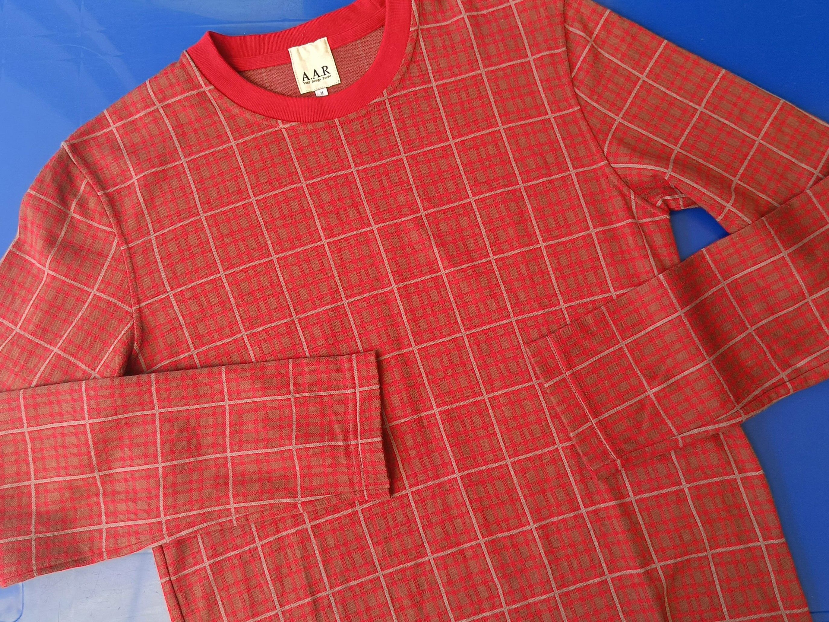 Yohji Yamamoto AAR Yohji Yamamoto design studio red plaid sweater ladies M Size M / US 6-8 / IT 42-44 - 9 Thumbnail