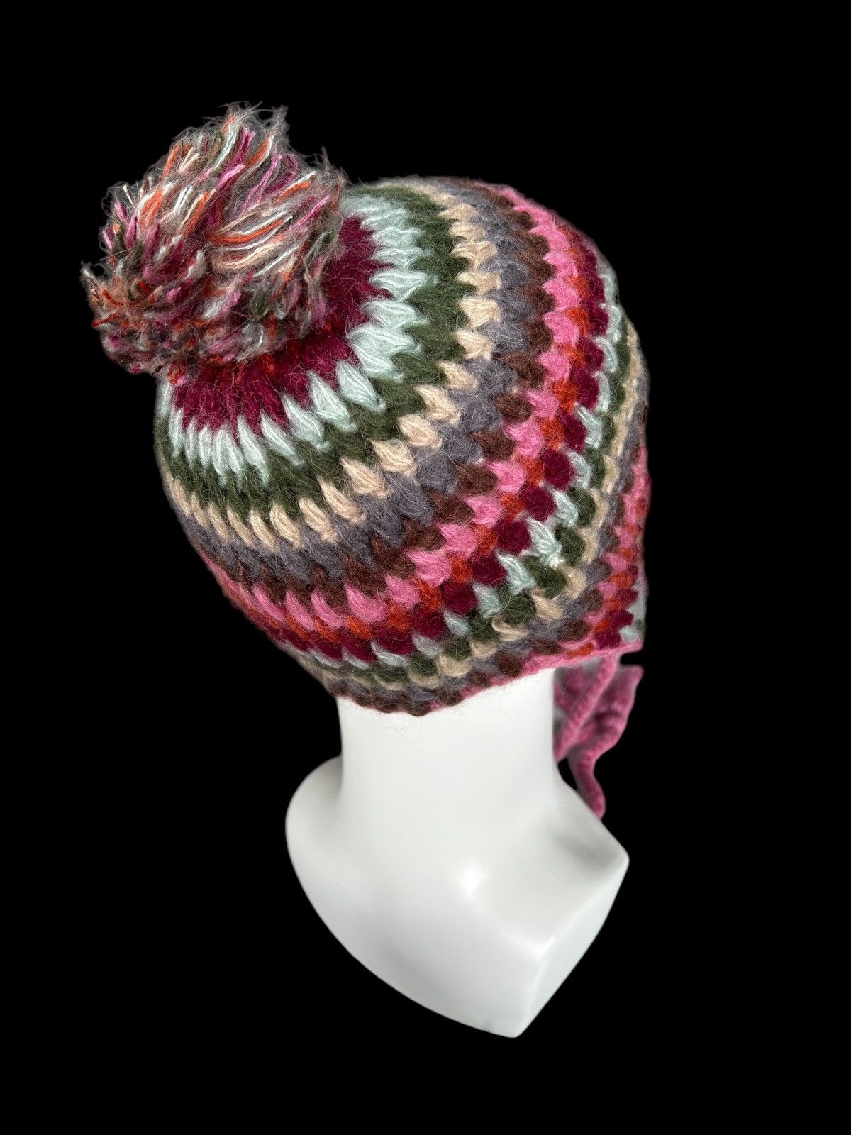Japanese Brand × Kapital × Vintage Hippies Style Crochet knitted Handmade Beanie Hats Size ONE SIZE - 3 Thumbnail