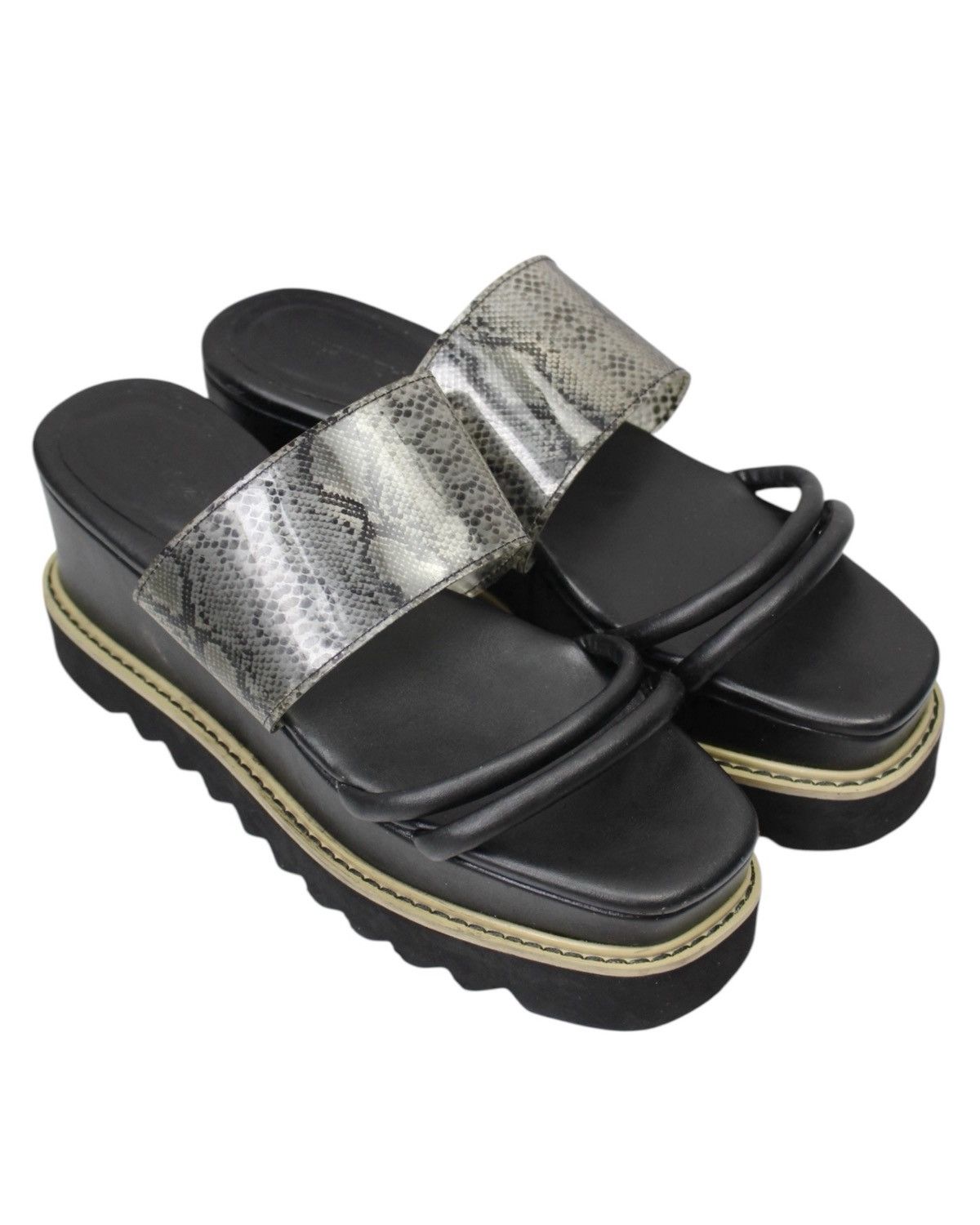 Vintage 2022 AZUL BY MOUSSY SHARK SOLE DORM HEEL SANDALS Size US 9 / IT 39 - 5 Thumbnail