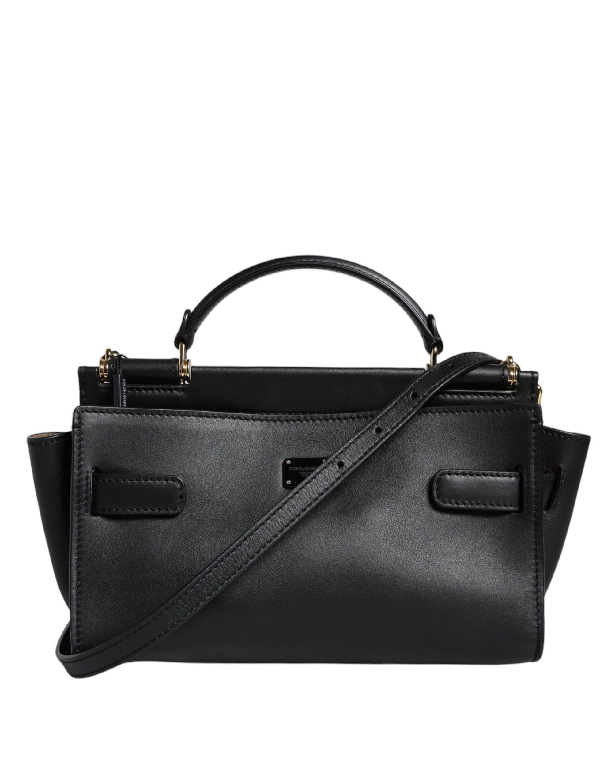 Dolce & Gabbana Black Leather SICILY Top Handle Crossbody Women's Bag Size ONE SIZE - 1 Thumbnail