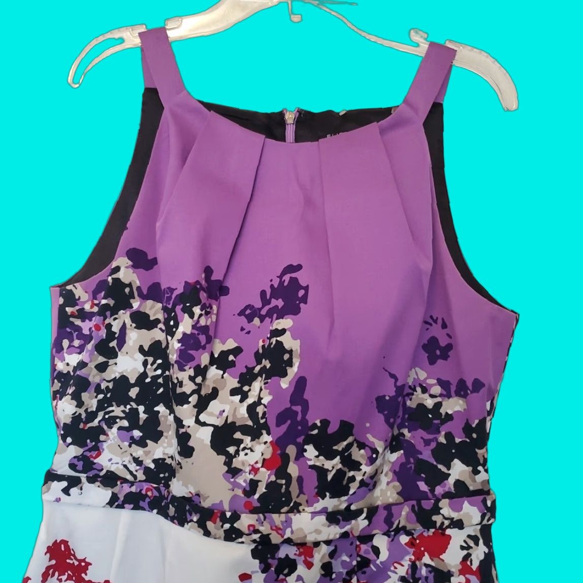 Elie Tahari Malia Dress Womens Size 8 Halter Top Lined Multicolor Elegant Dress