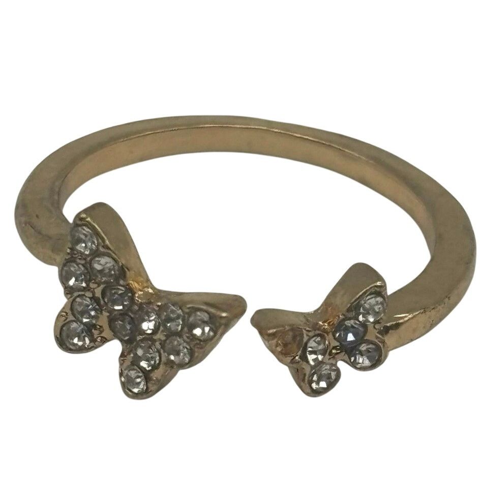 Other Gold Crystal Butterfly Ring Size ONE SIZE - 3 Thumbnail