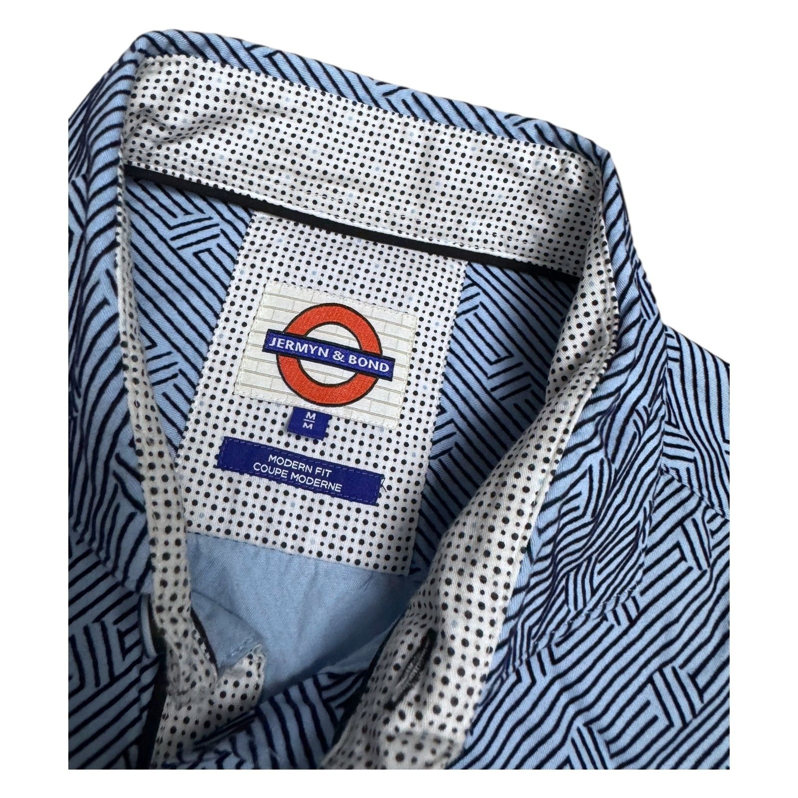 Other JERMYN & BOND Luxury Designer Blue Casual Dress Shirt Medium Size US M / EU 48-50 / 2 - 2 Thumbnail